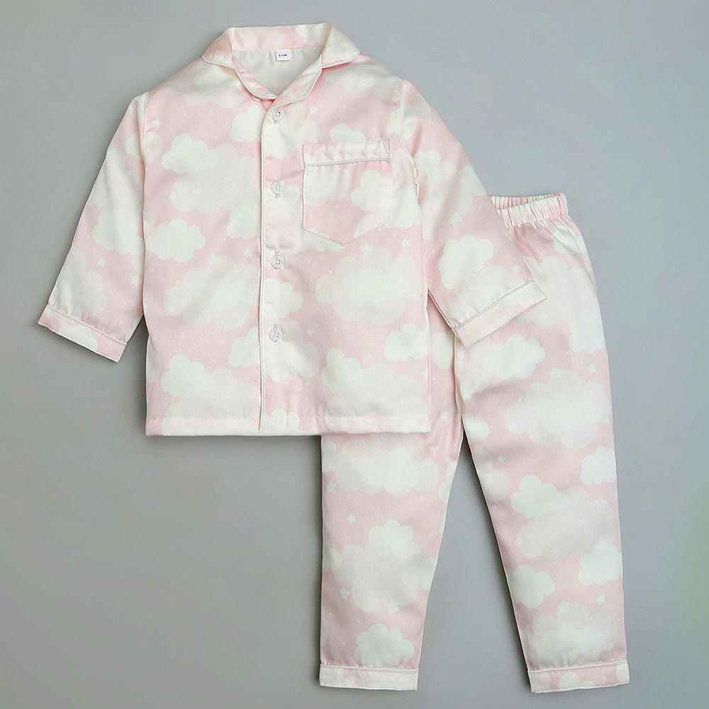 Organic Cotton  Night Suit - Cloud Pink