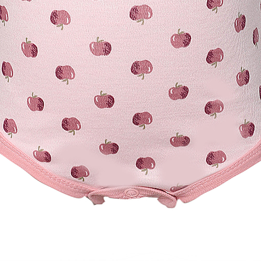 Giggles & Wiggles Multi Apple Medium Pink Cotton Onesies