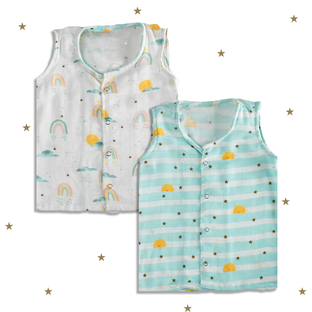 Tiny Snooze Muslin Jhablas (Set of 2)- Horizon