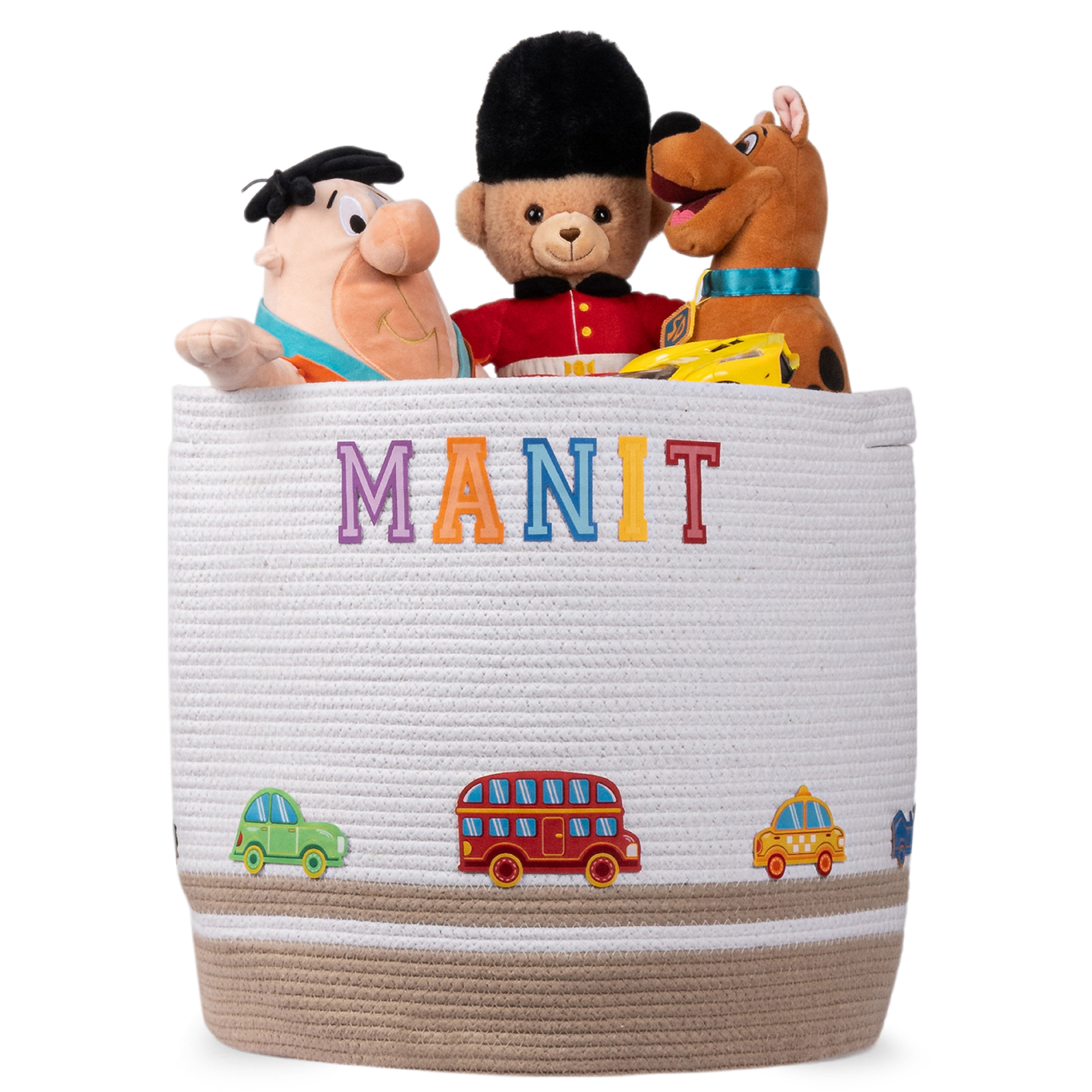 Cotton Rope Transport Trail Round Toy Storage Basket