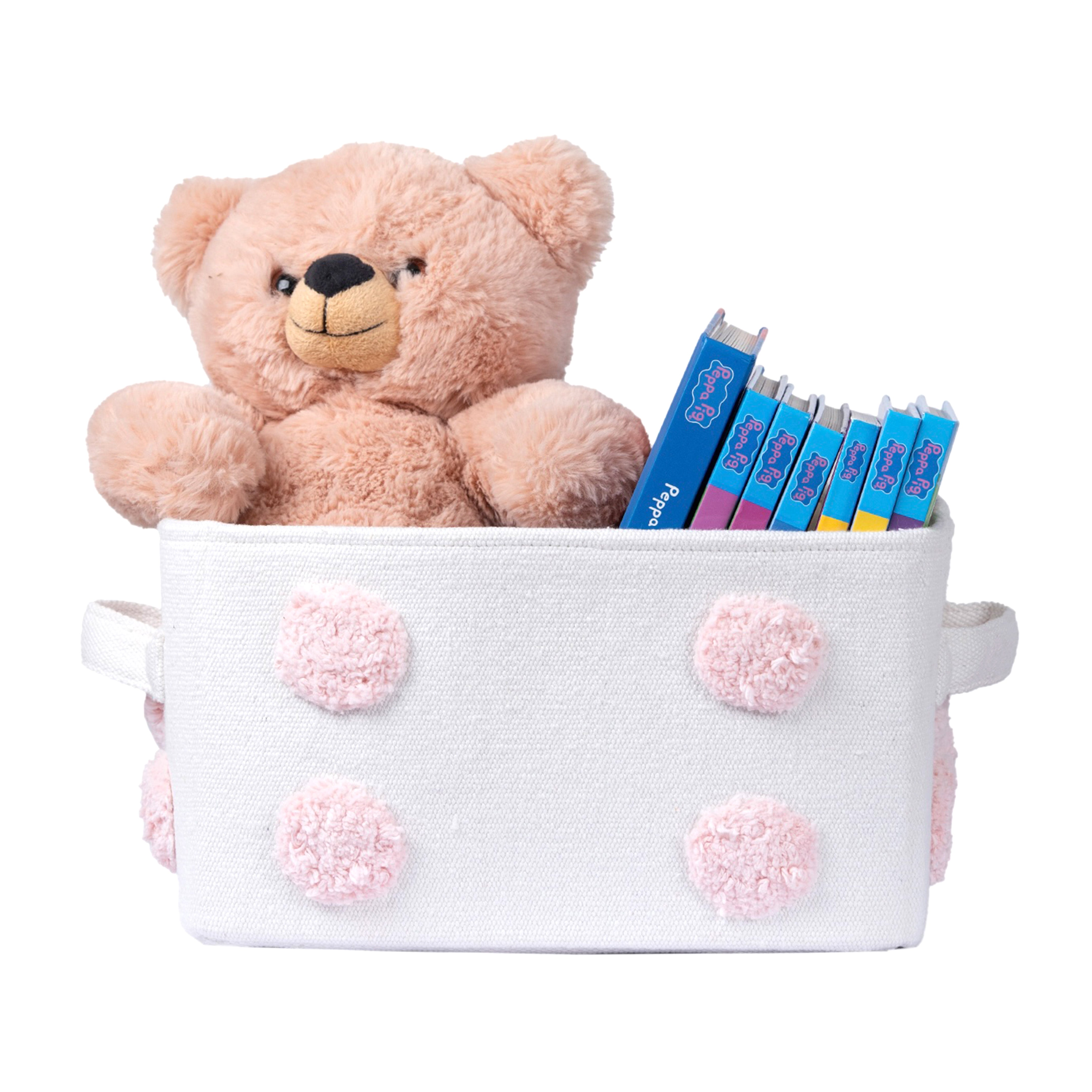 PomPom Small Rectangular Toy Storage Basket