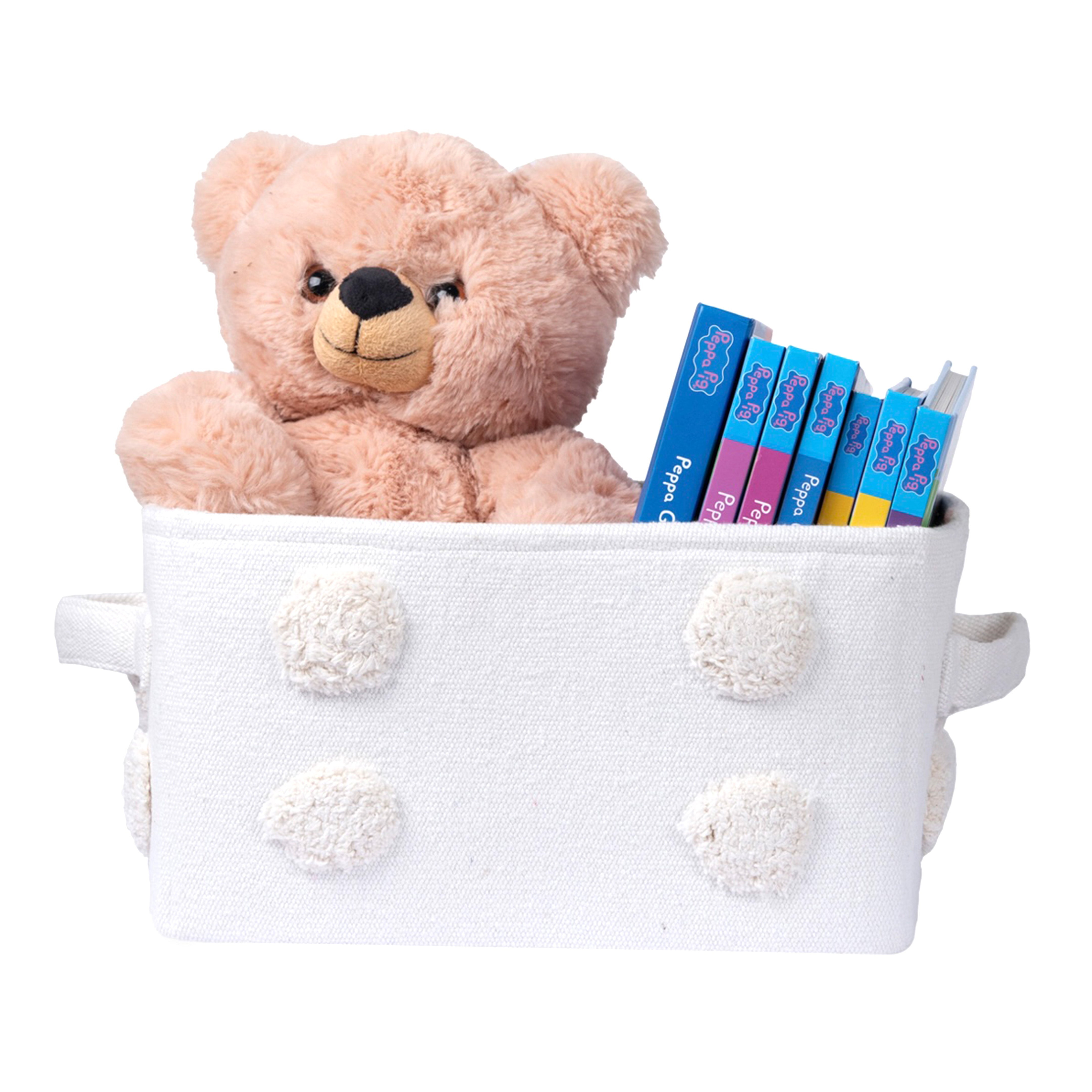 PomPom Small Rectangular Toy Storage Basket