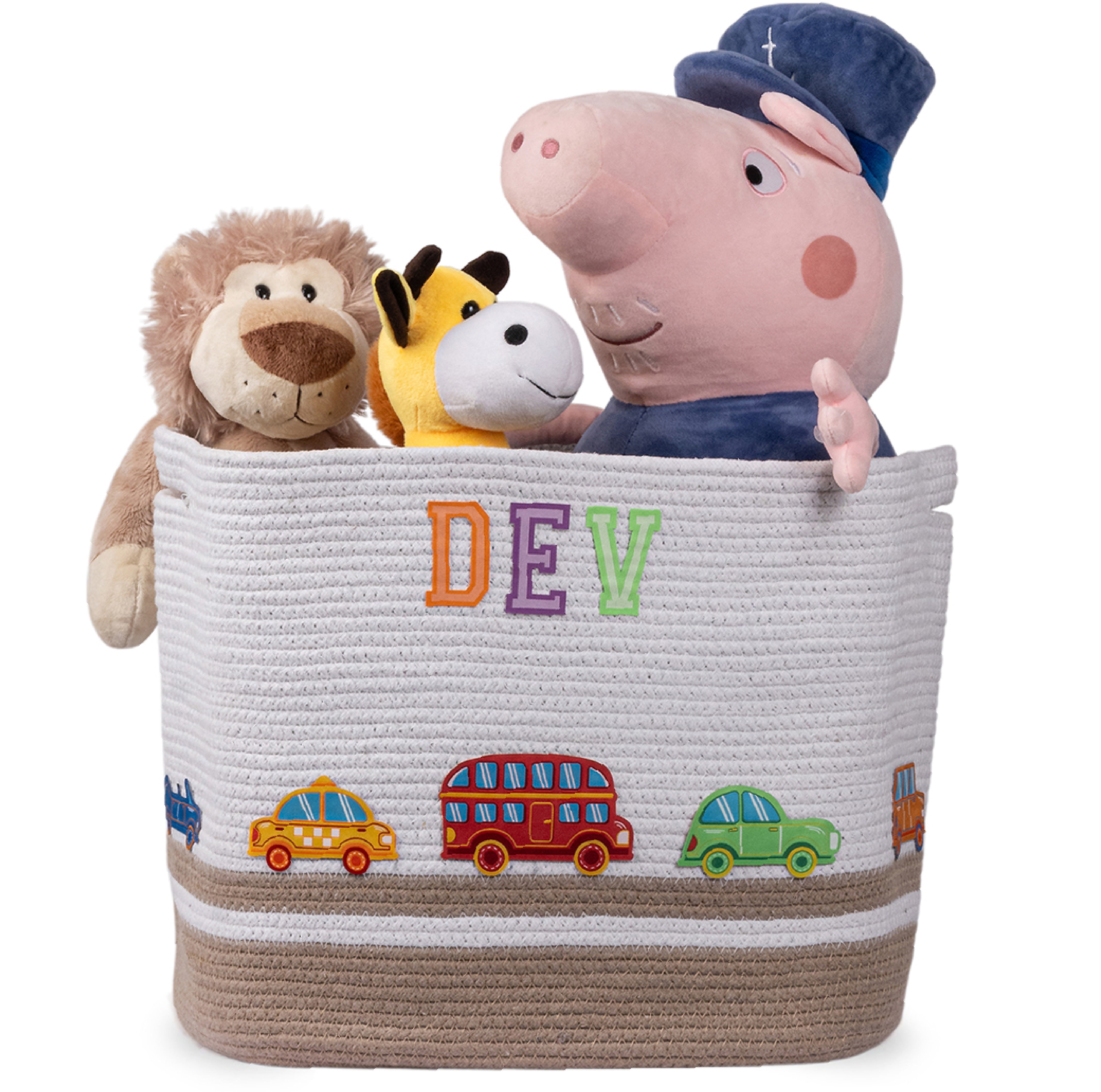 Cotton Rope Transport Trail Rectangular Toy Storage Basket