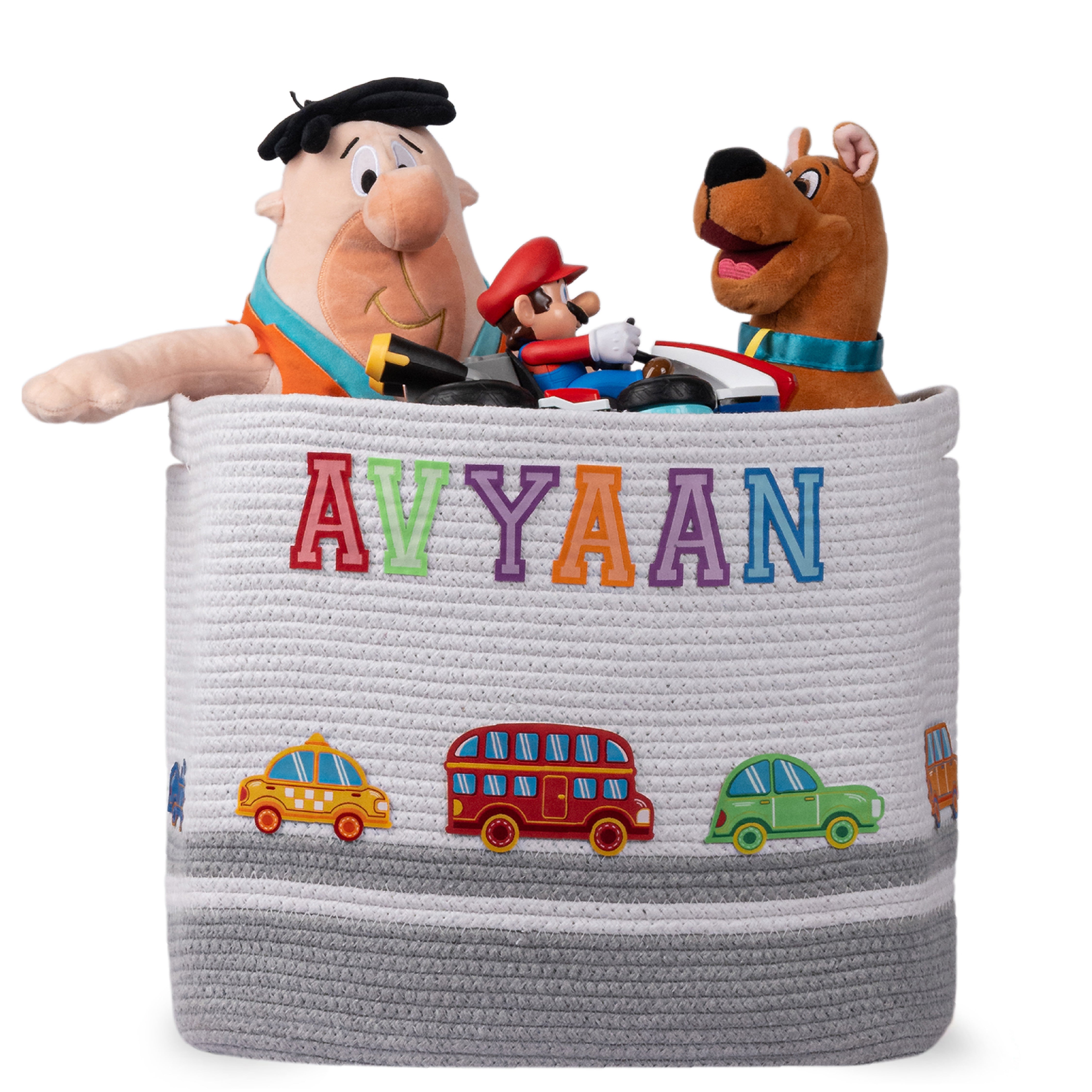 Cotton Rope Transport Trail Rectangular Toy Storage Basket