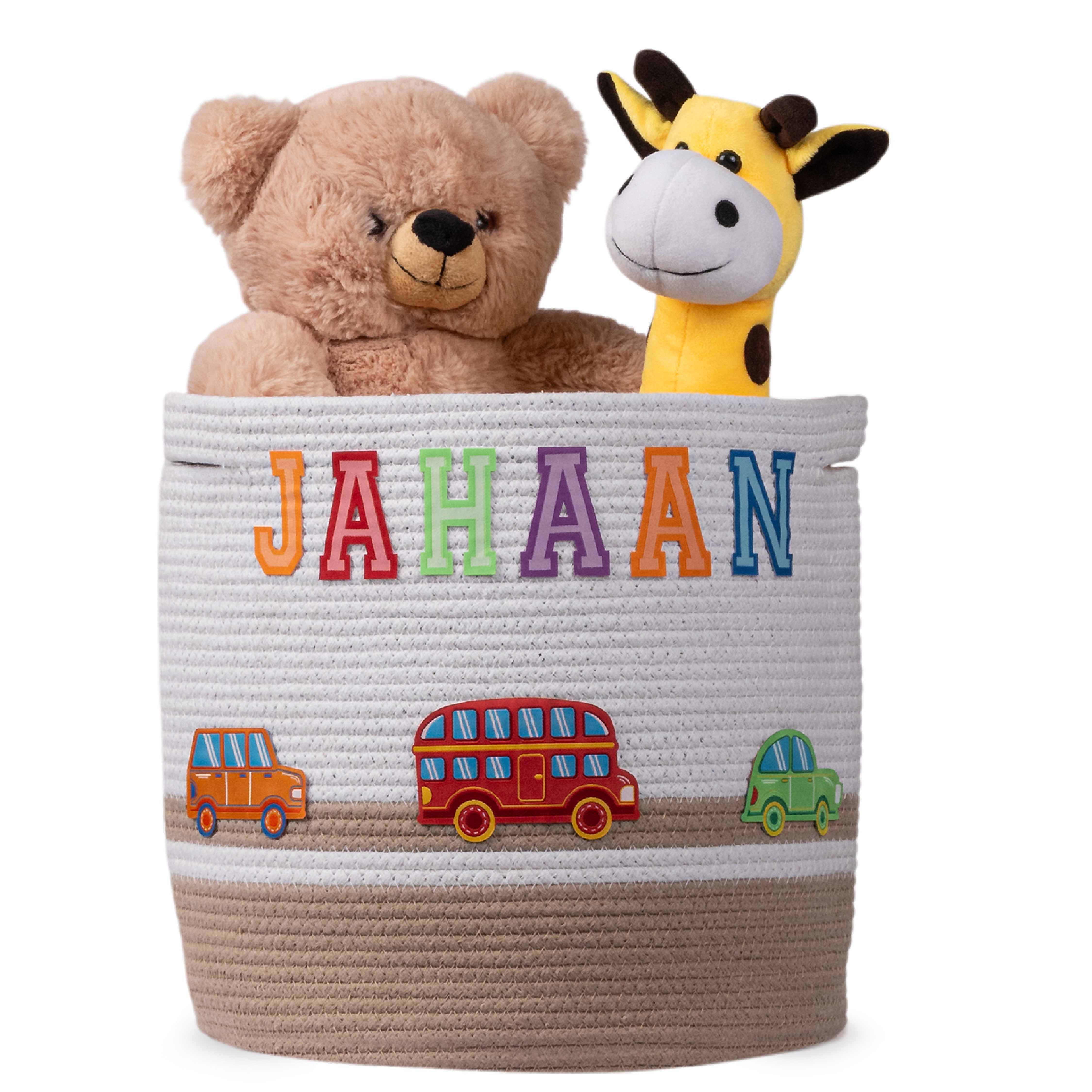 Cotton Rope Transport Trail Round Toy Storage Basket
