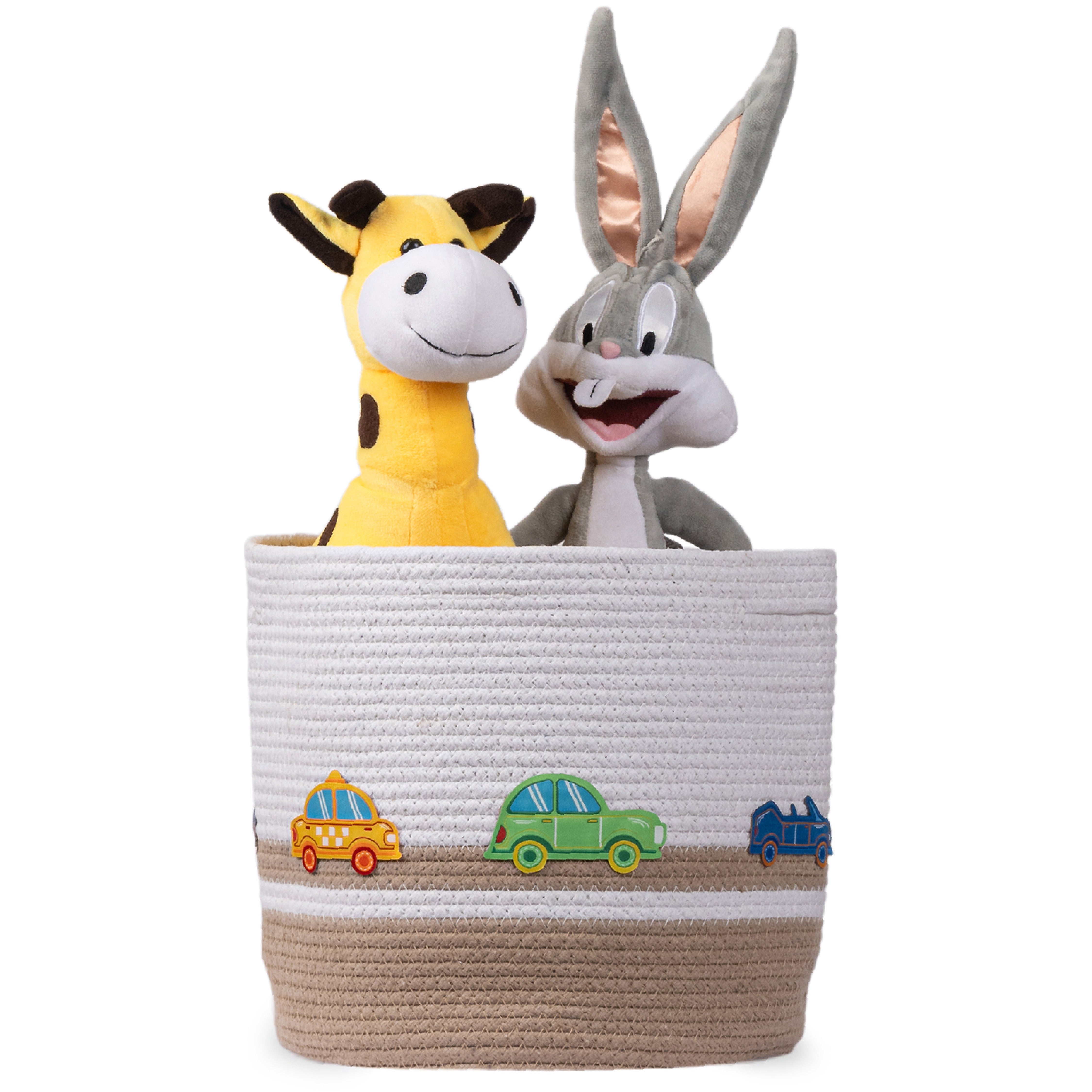 Cotton Rope Transport Trail Round Toy Storage Basket