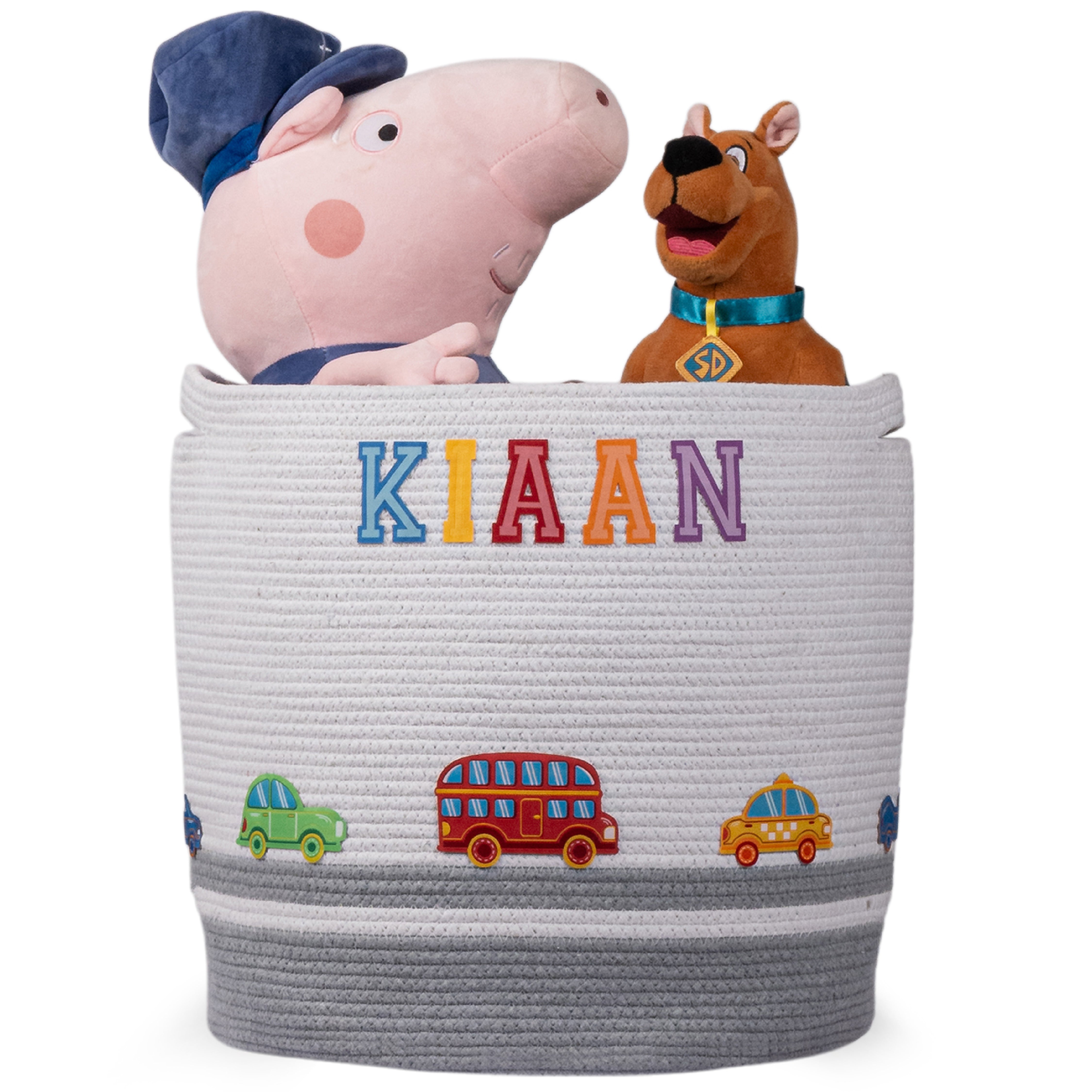 Cotton Rope Transport Trail Round Toy Storage Basket