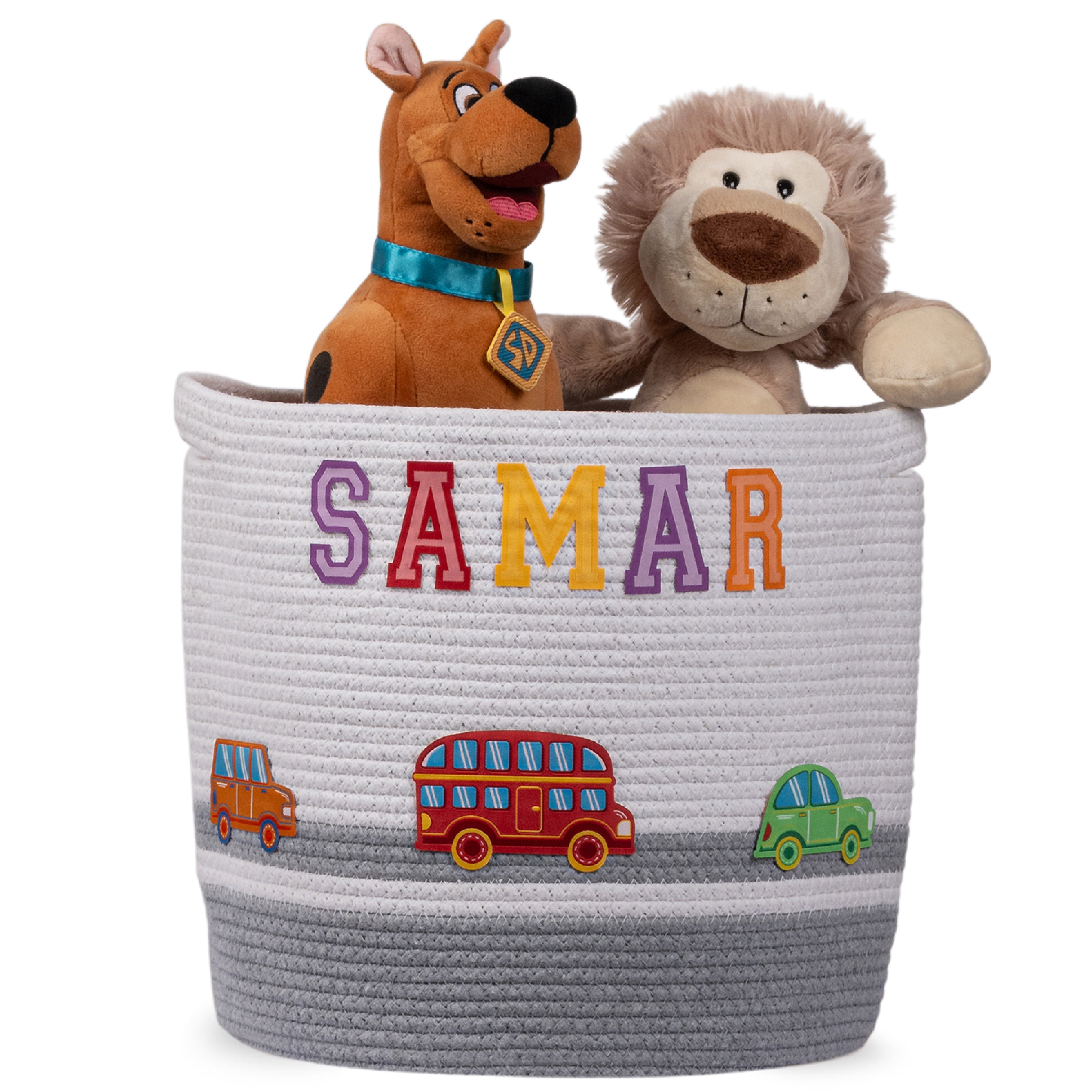 Cotton Rope Transport Trail Round Toy Storage Basket