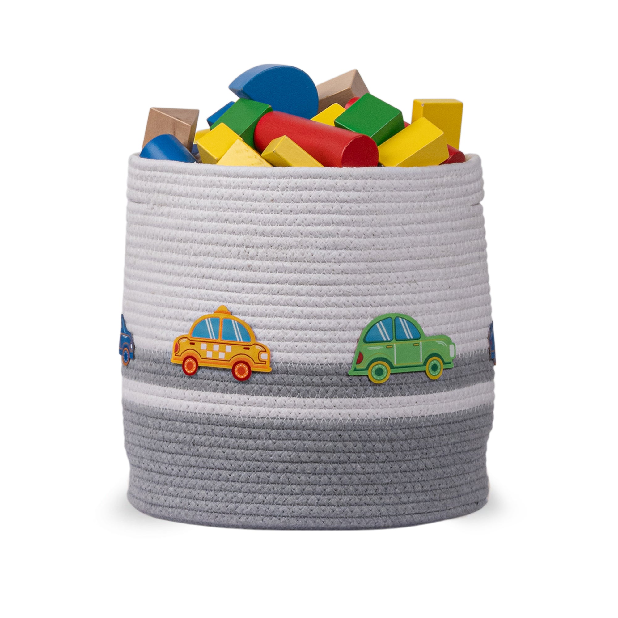 Cotton Rope Transport Trail Round Toy Storage Basket