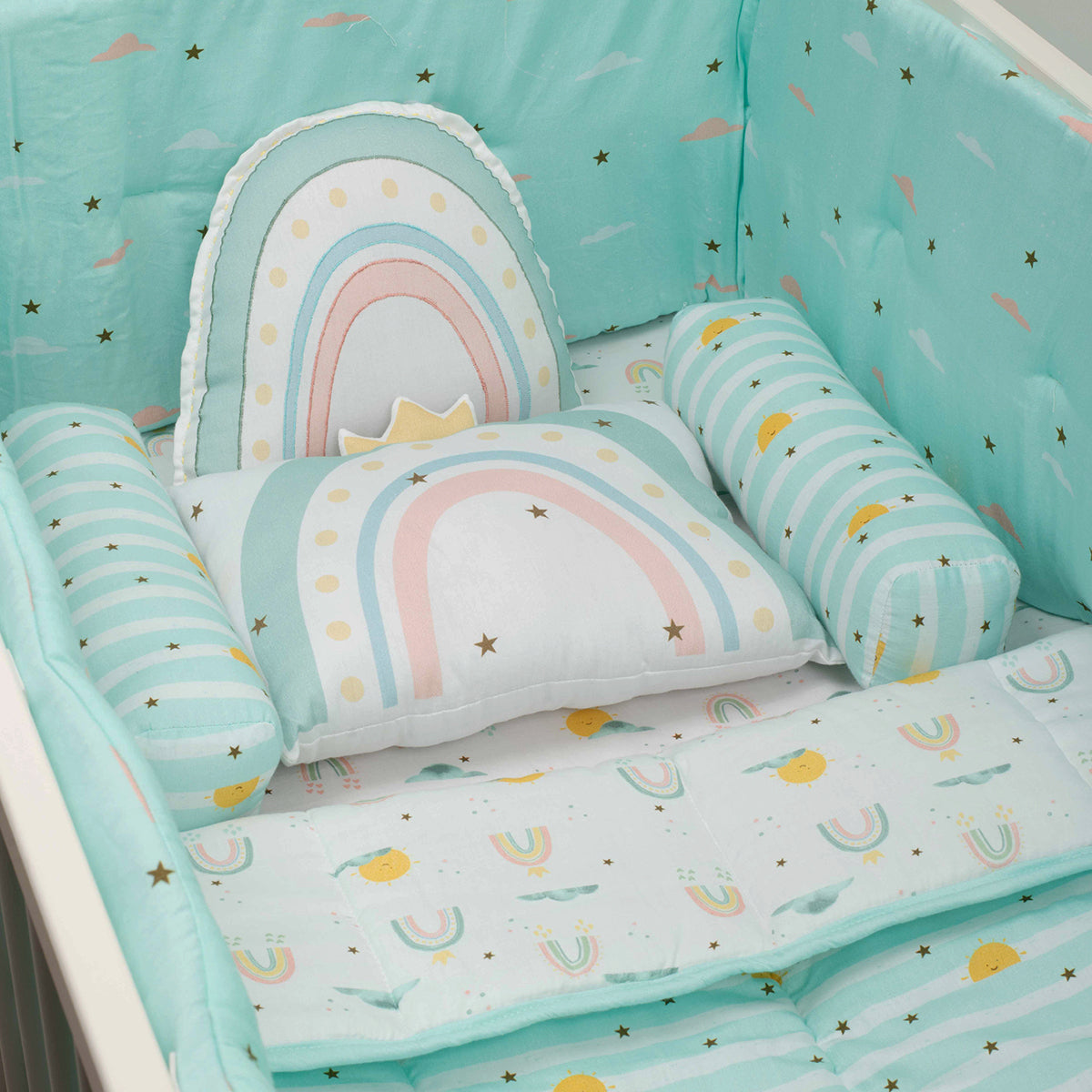 Teal cot bedding deals