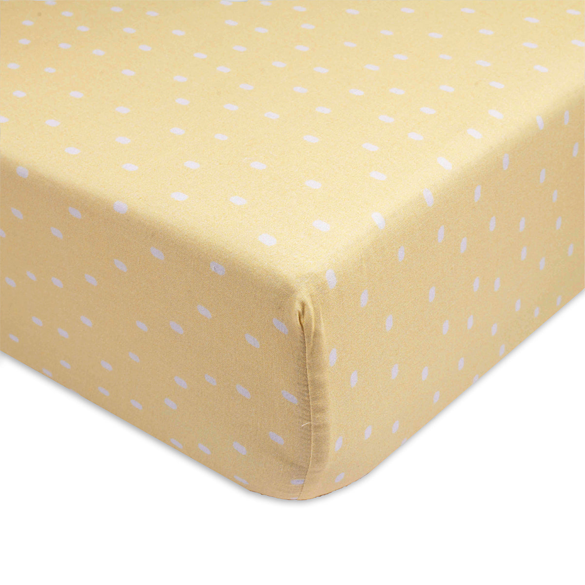 Tiny Snooze Organic Fitted Cot Sheet- Yellow Grasslands