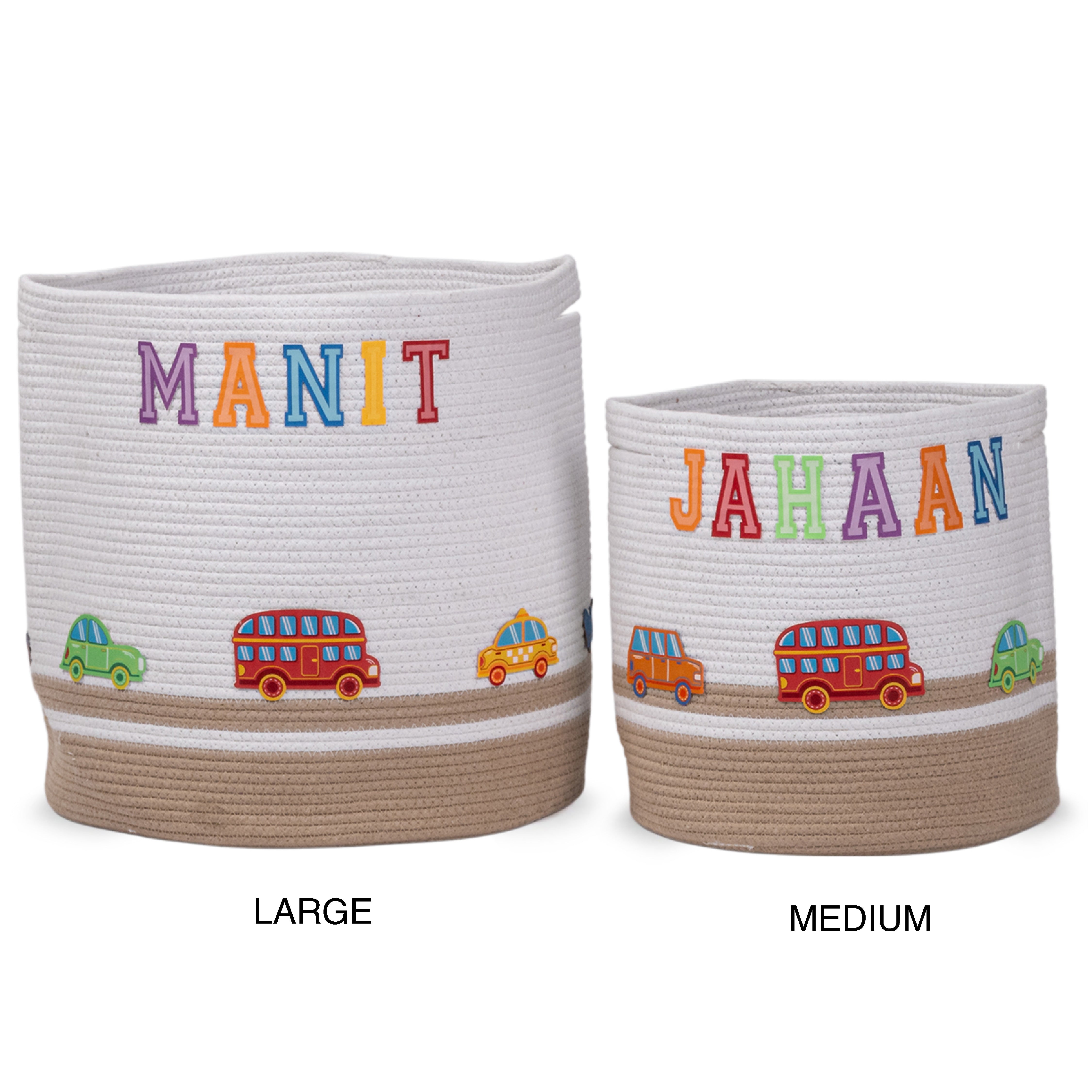 Cotton Rope Transport Trail Round Toy Storage Basket