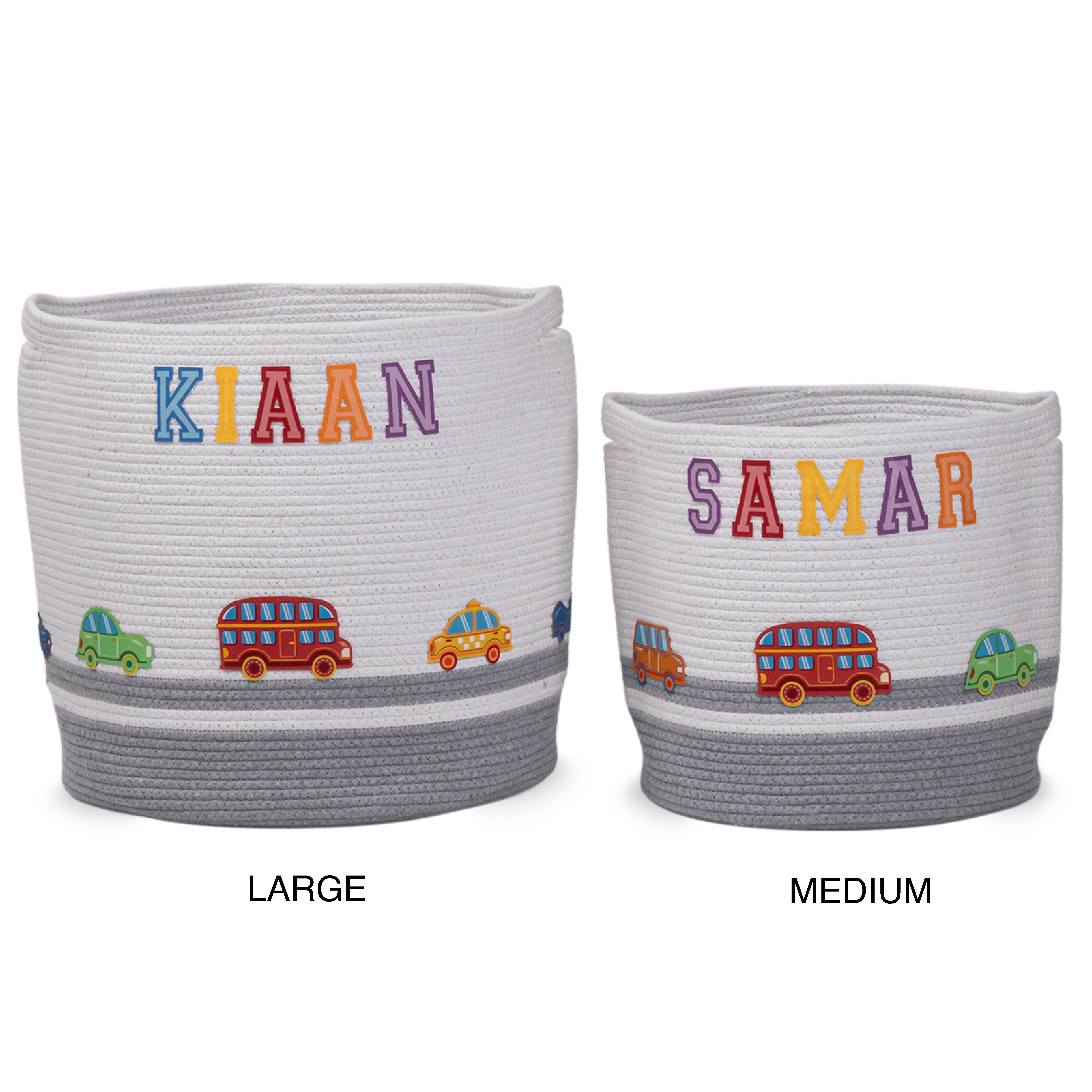 Cotton Rope Transport Trail Round Toy Storage Basket