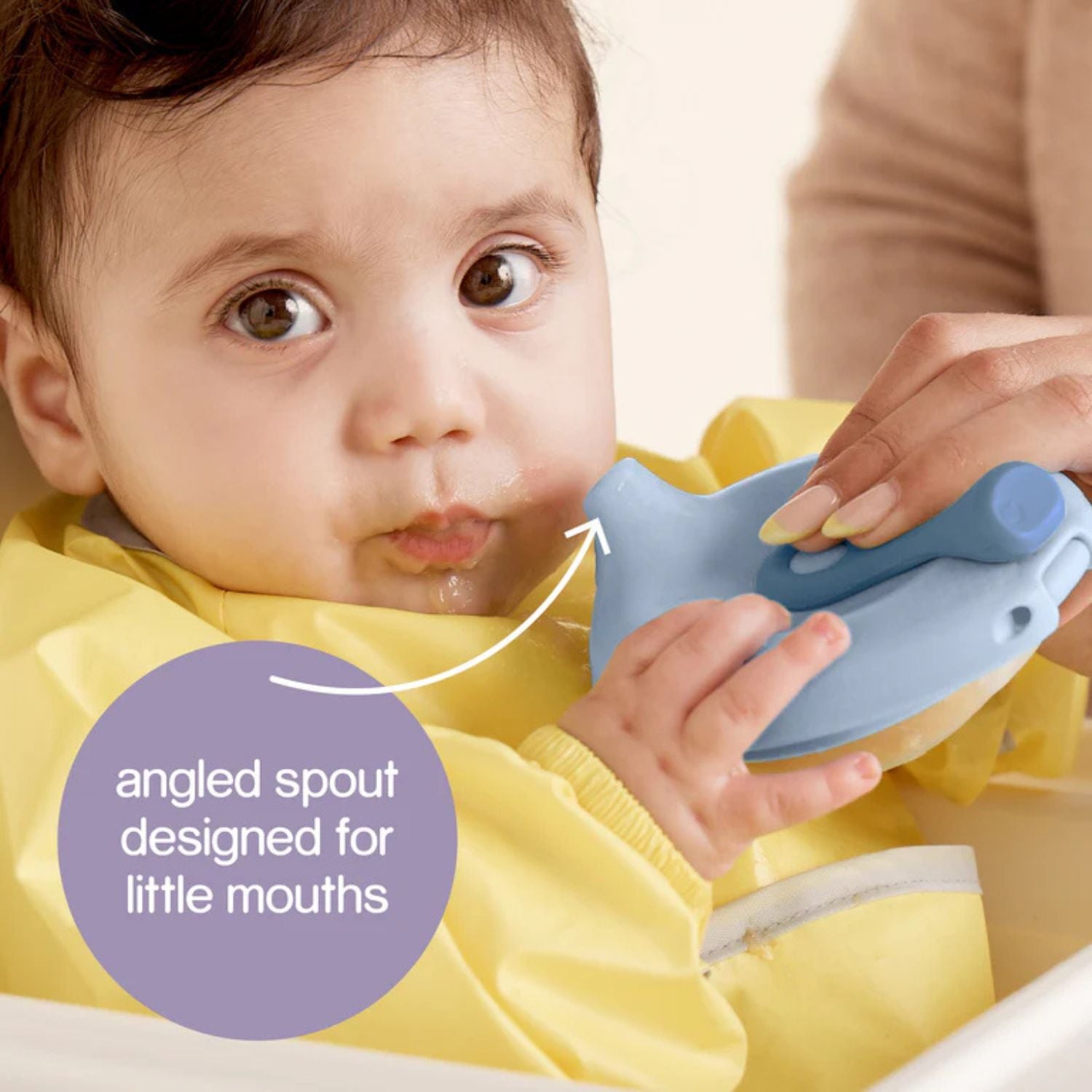 b.box Fill + Feed Silicone Feeding - Reusable & Mess-Free Baby Food Container 110ml - Lullaby Blue
