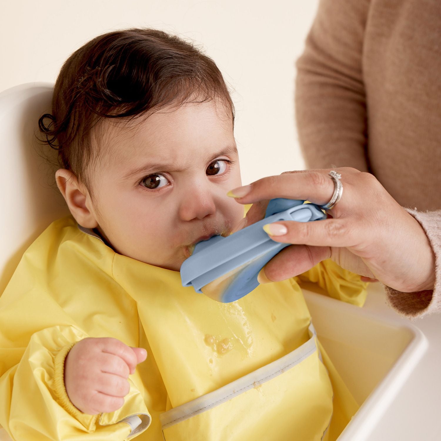 b.box Fill + Feed Silicone Feeding - Reusable & Mess-Free Baby Food Container 110ml - Lullaby Blue