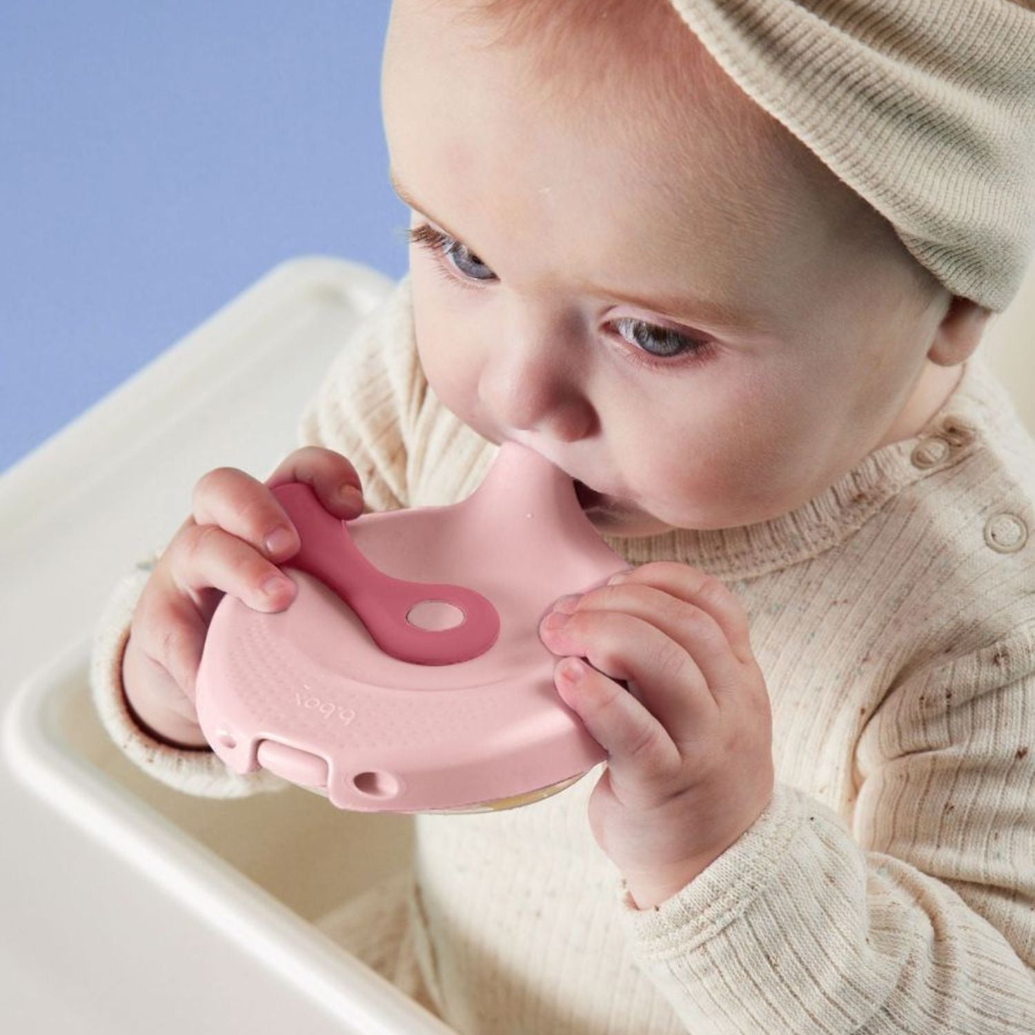 b.box Fill + Feed Silicone Feeding - Reusable & Mess-Free Baby Food Container 110ml - Blush Pink