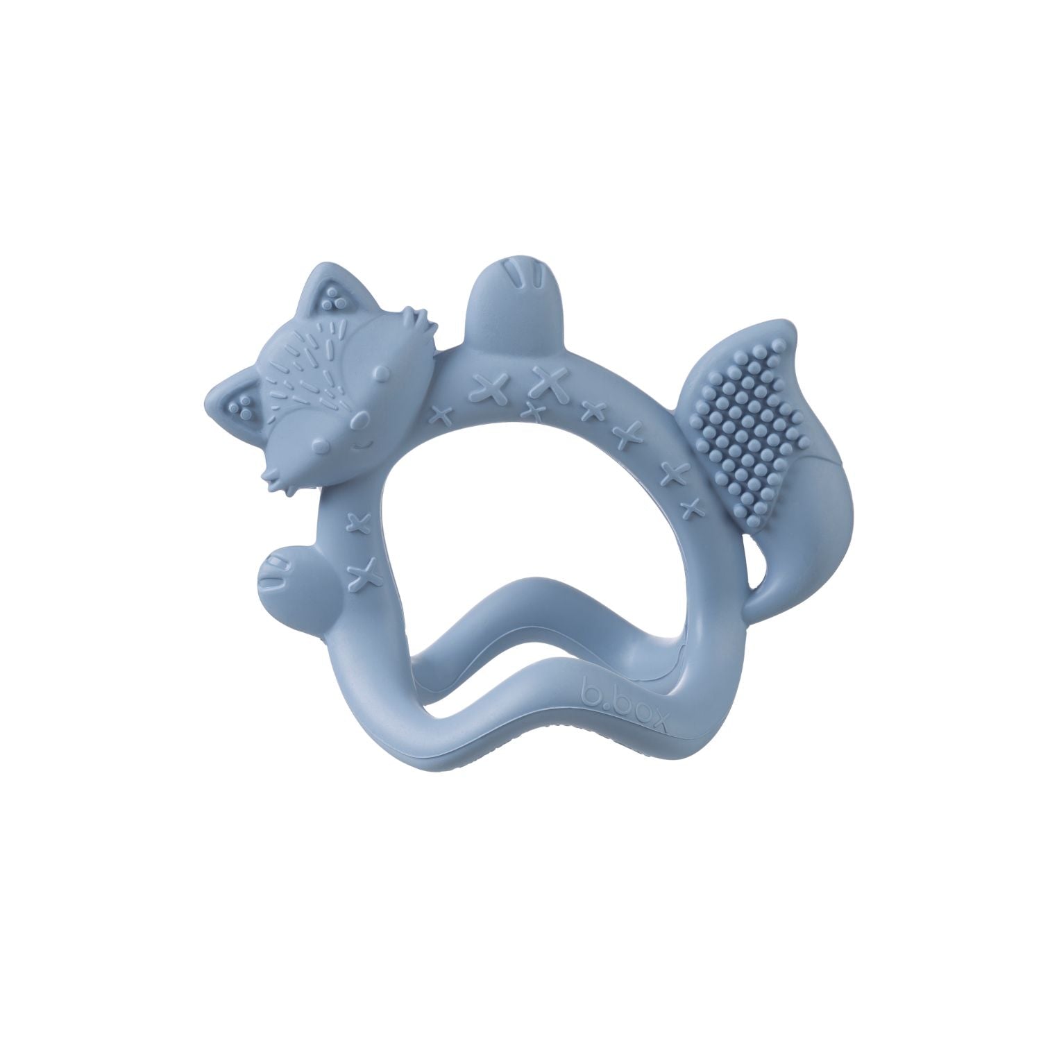 b.box Silicone Wrist Teether Fox Lullaby Blue