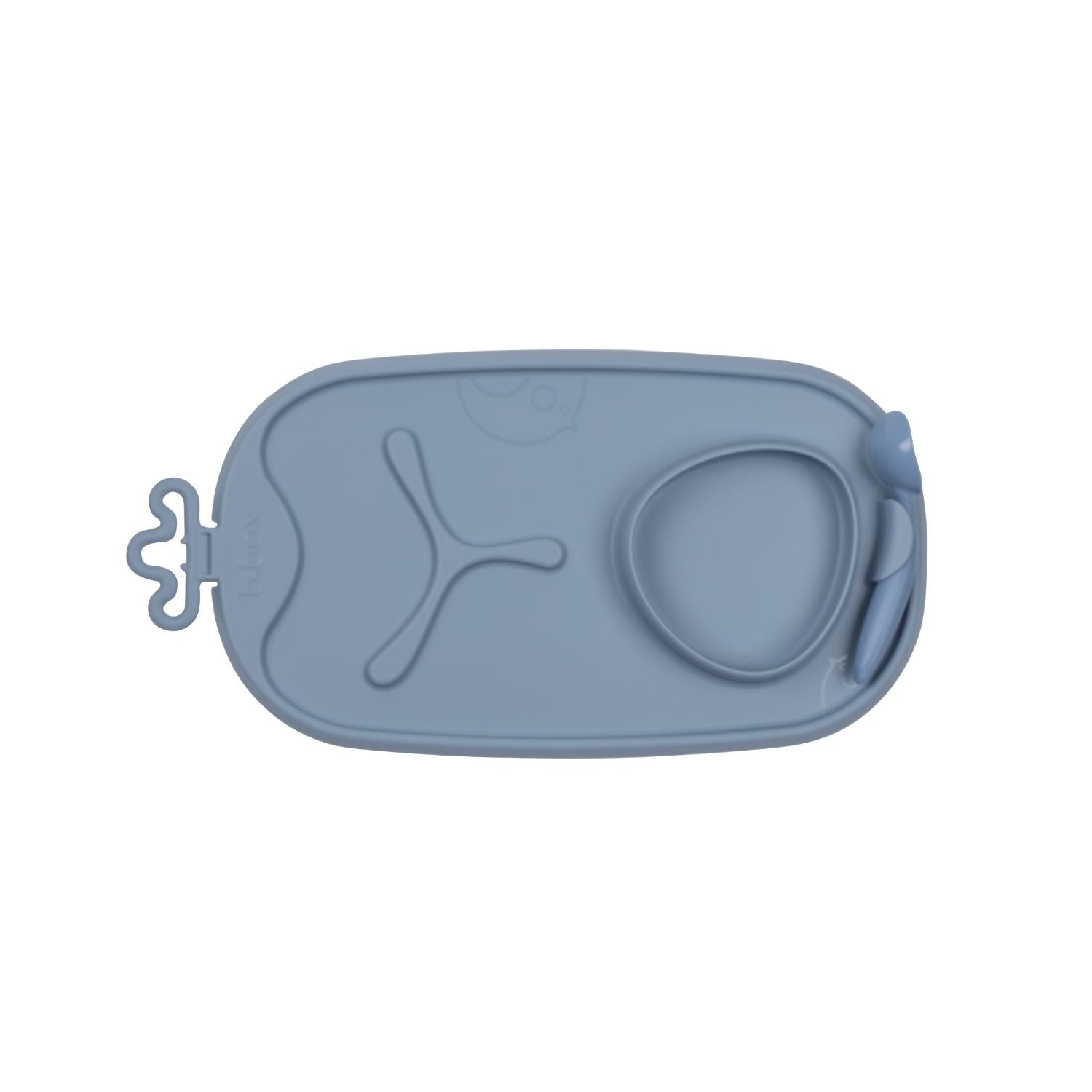 b.box Roll & Go Mealtime Silicone Mat with Spoon Ocean Blue