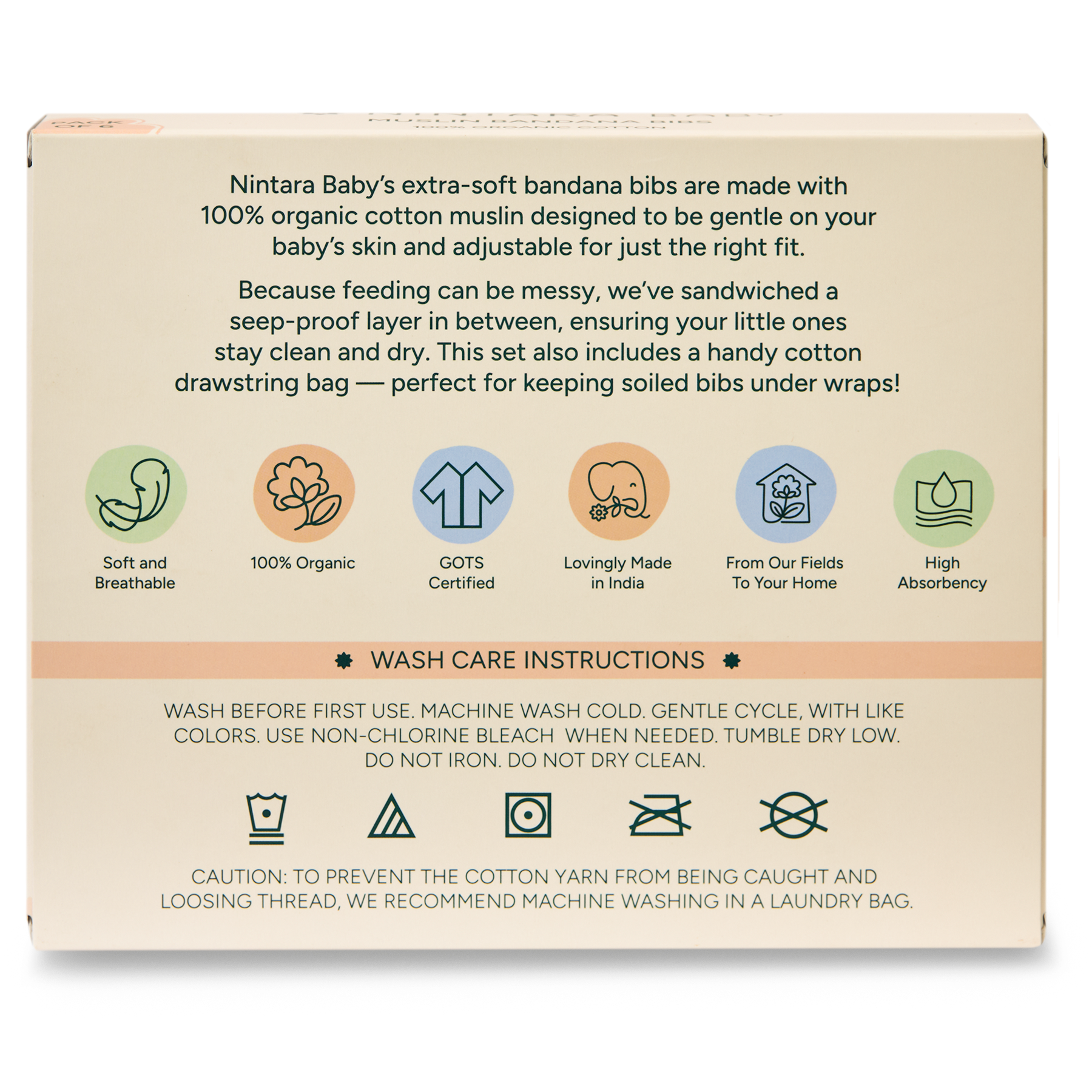 Bandana Bibs – 100% Organic Premium Muslin Cotton, Absorbent, Waterproof, Extra-Soft, Adjustable, Lightweight & Durable, Perfect for Newborns, Babies & Toddlers Ages 0-3, Pack of 2/3/6