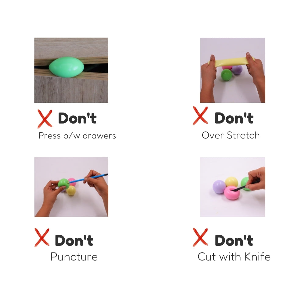 Scoobies Sticky Squishy Balls - Pack of 4 | Sticky Fun | Squishy & Bouncy | Stress Relief | Mess-Free | Portable | Pastel Colors