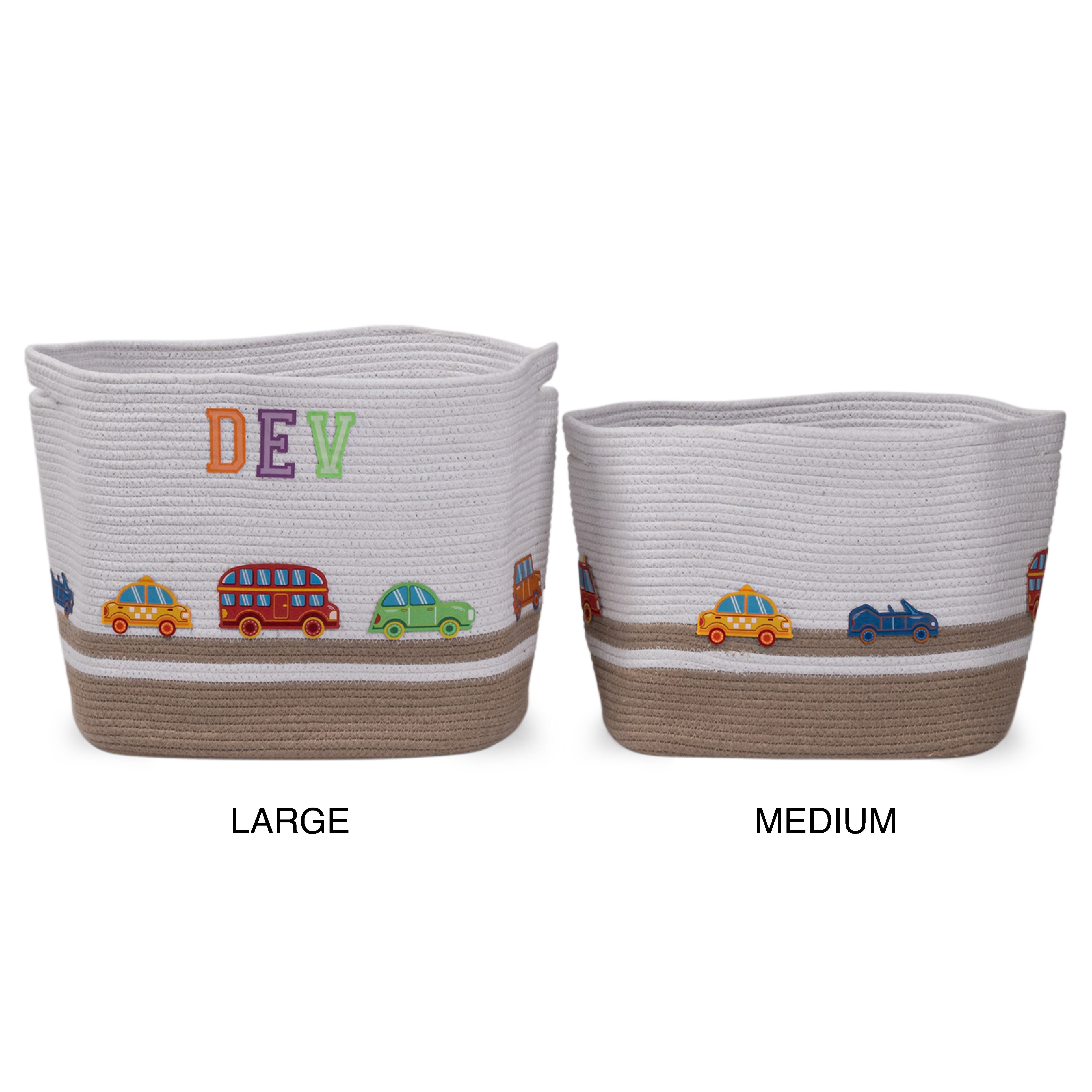 Cotton Rope Transport Trail Rectangular Toy Storage Basket