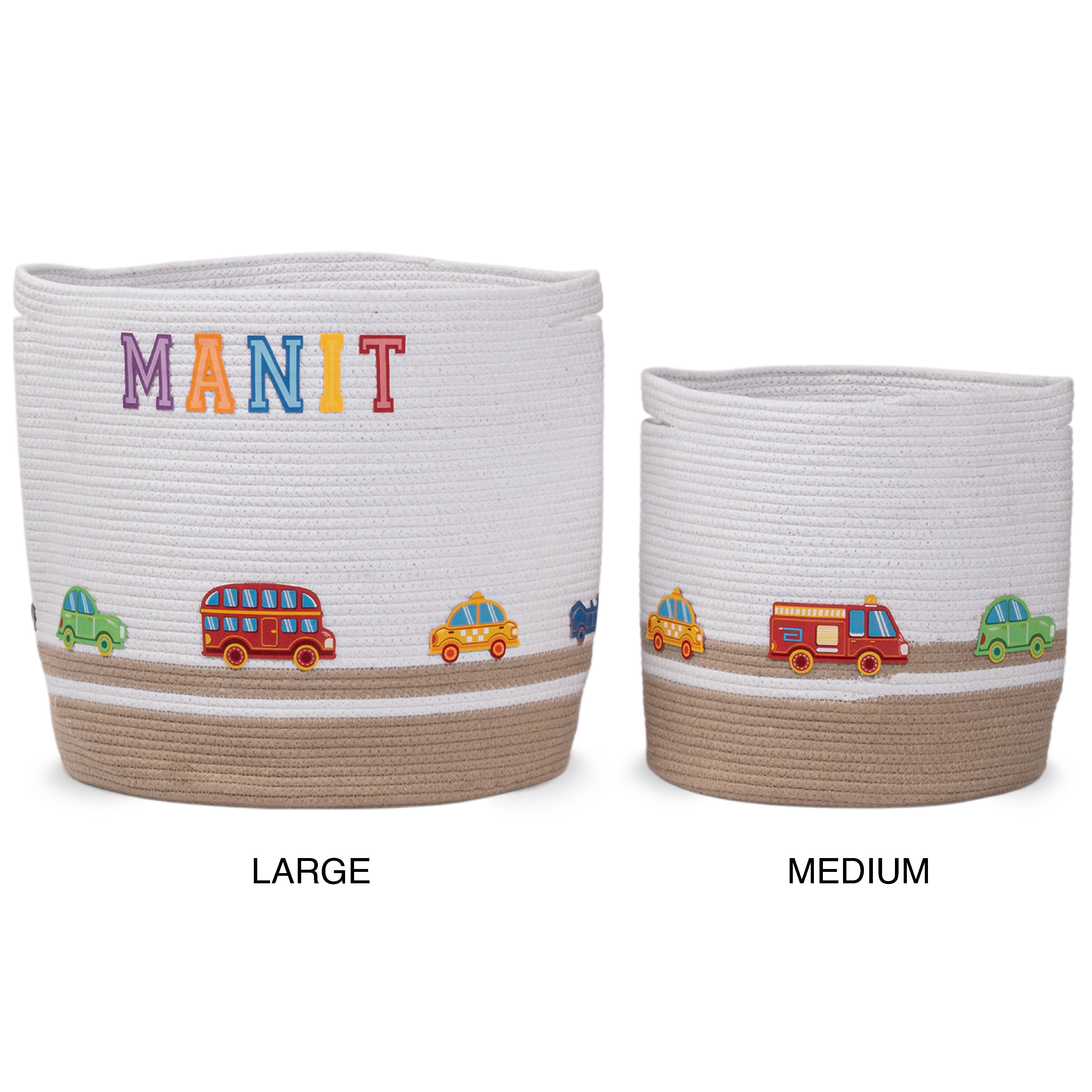 Cotton Rope Transport Trail Round Toy Storage Basket