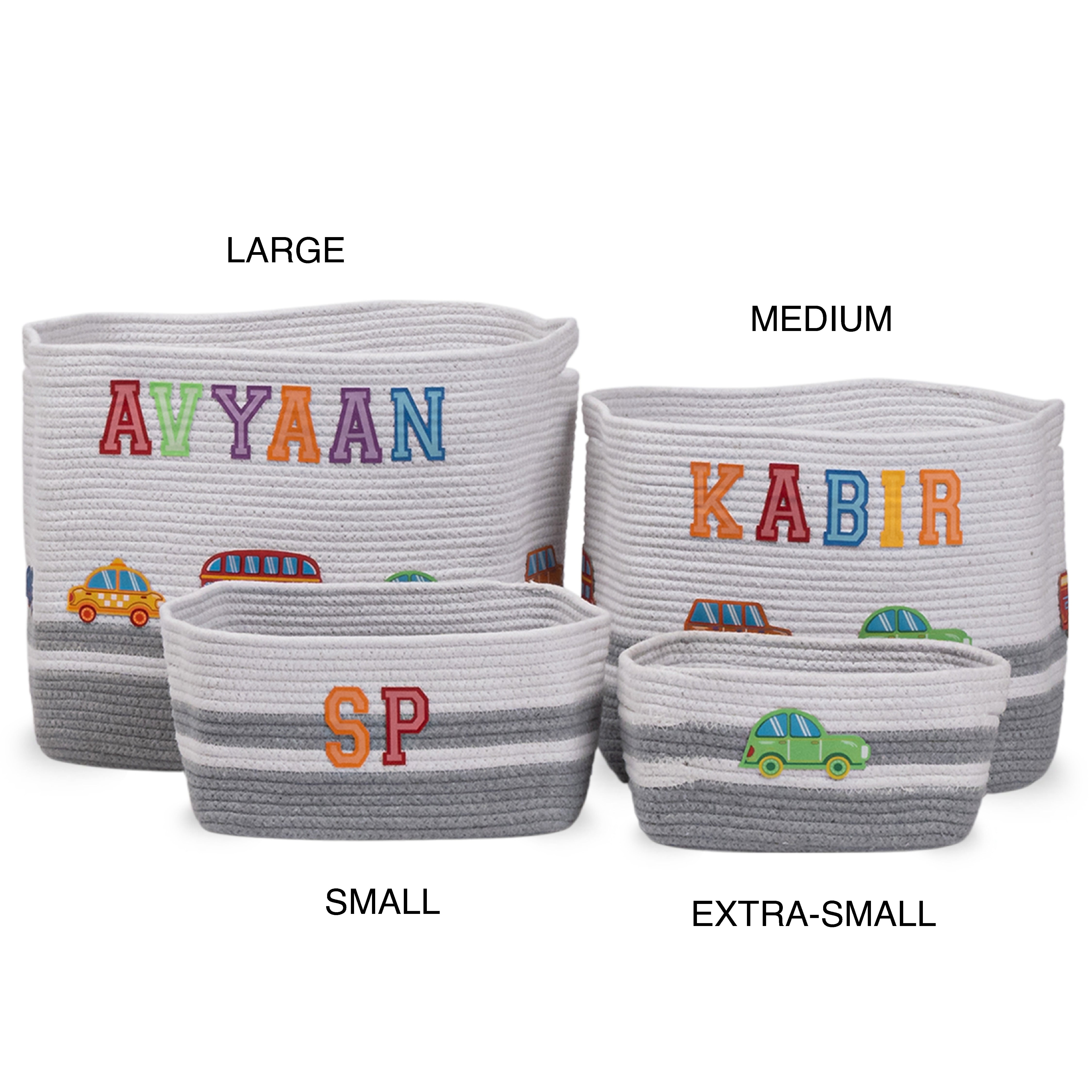 Cotton Rope Transport Trail Rectangular Toy Storage Basket