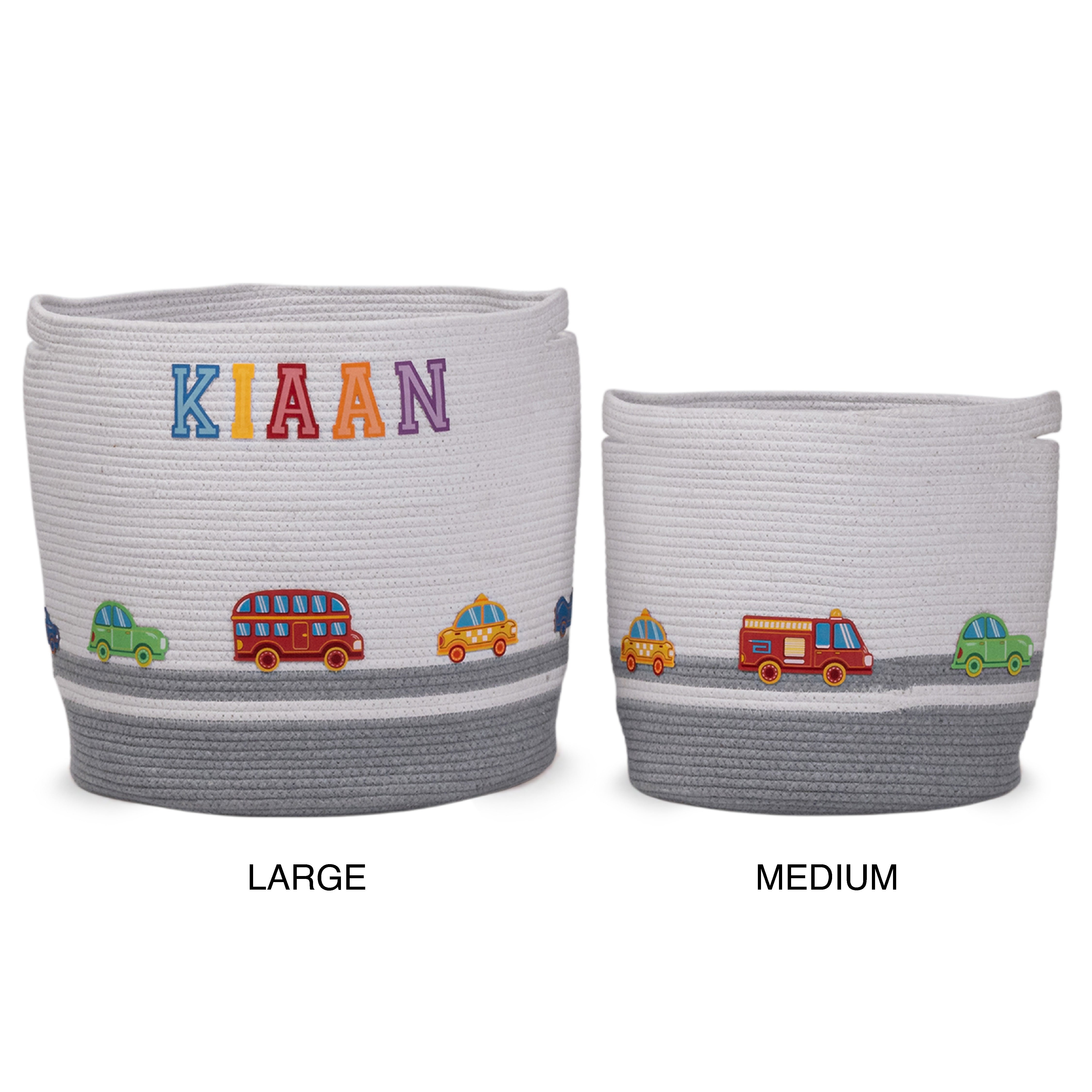 Cotton Rope Transport Trail Round Toy Storage Basket