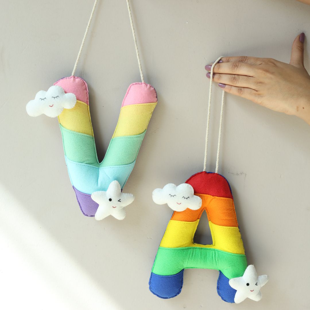Personalized Rainbow Them Jumbo Letter Hanging