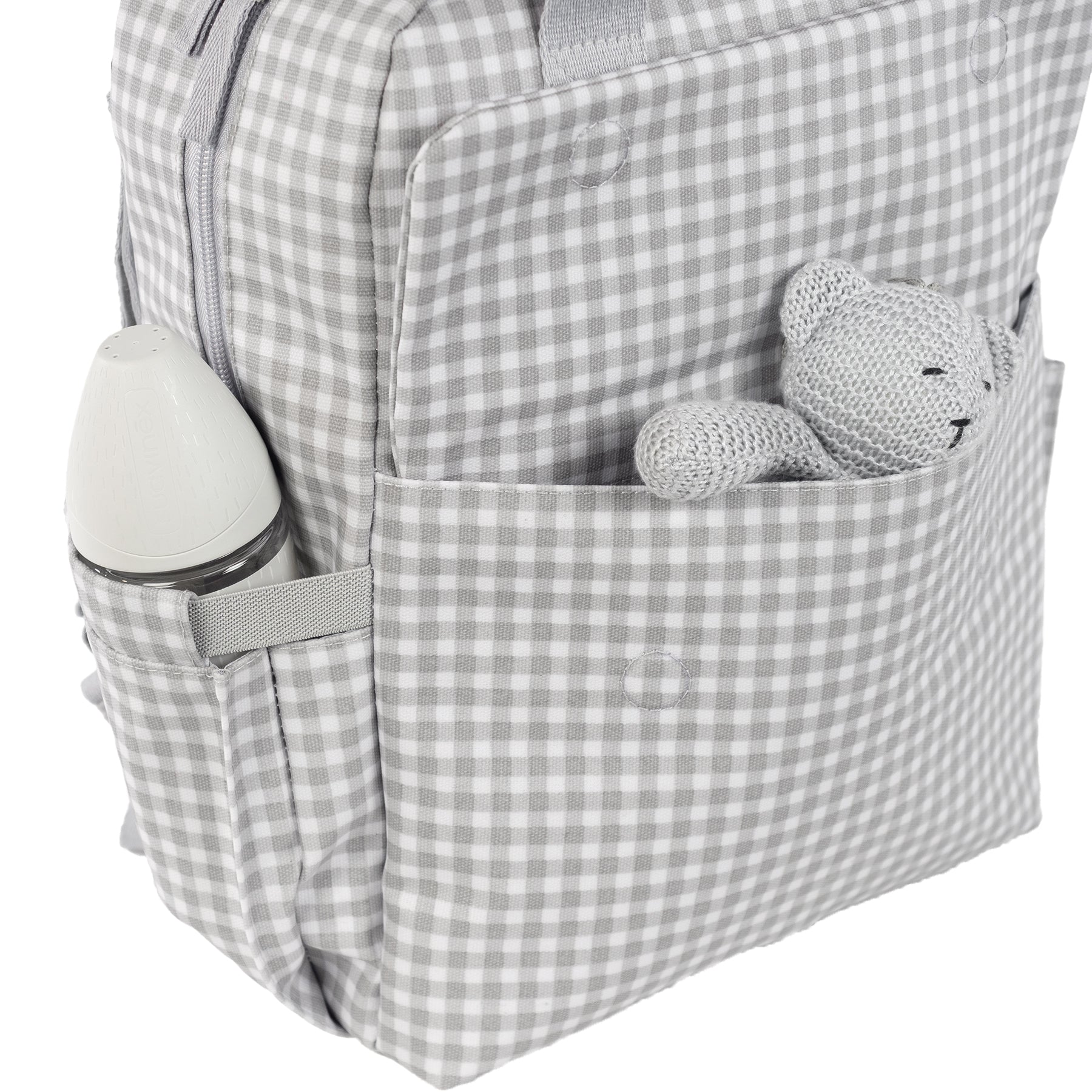 Walking Mum I Love Vichy Grey Backpack Diaper Changing Bag