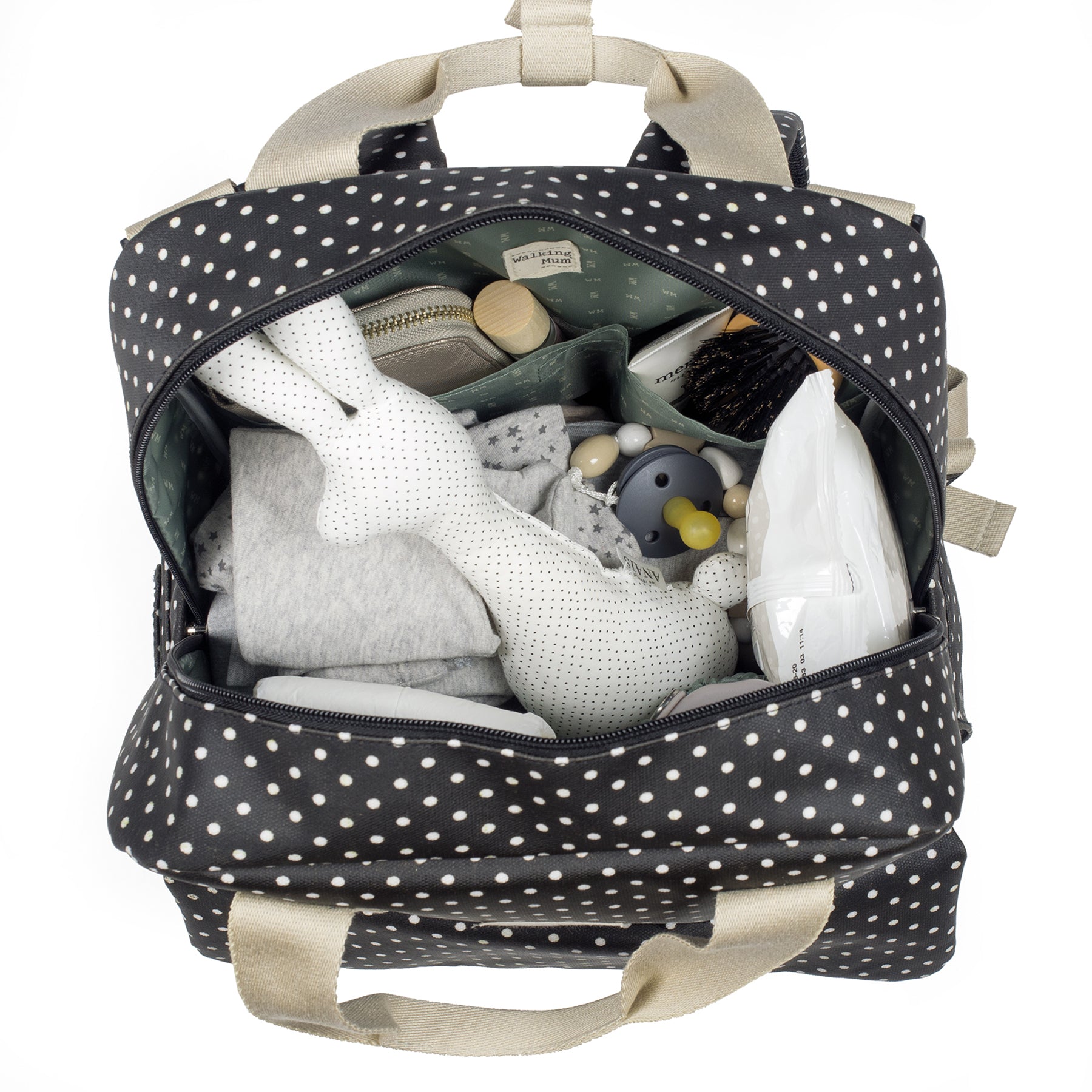 Walking Mum Emily Black Backpack Diaper Changing Bag