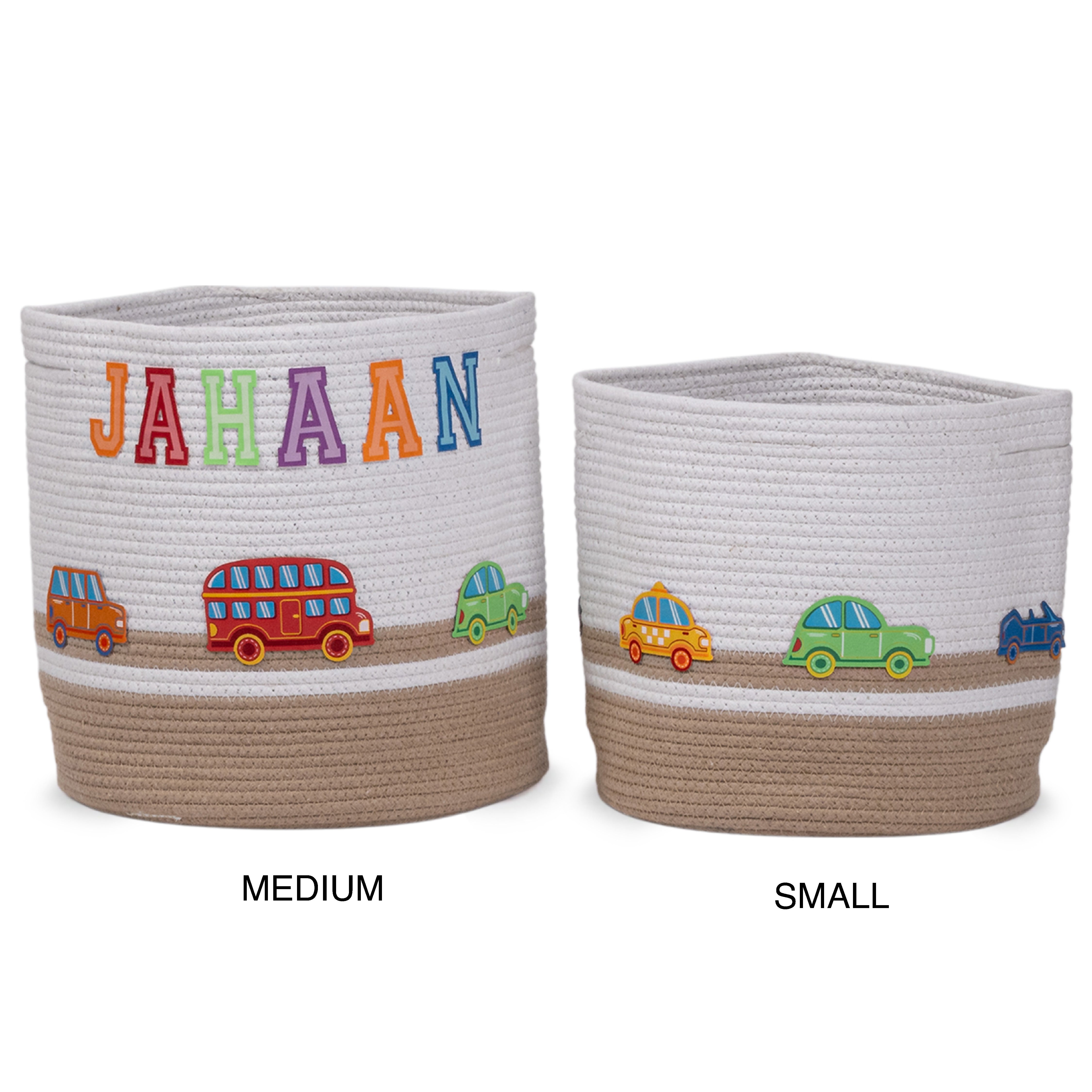 Cotton Rope Transport Trail Round Toy Storage Basket