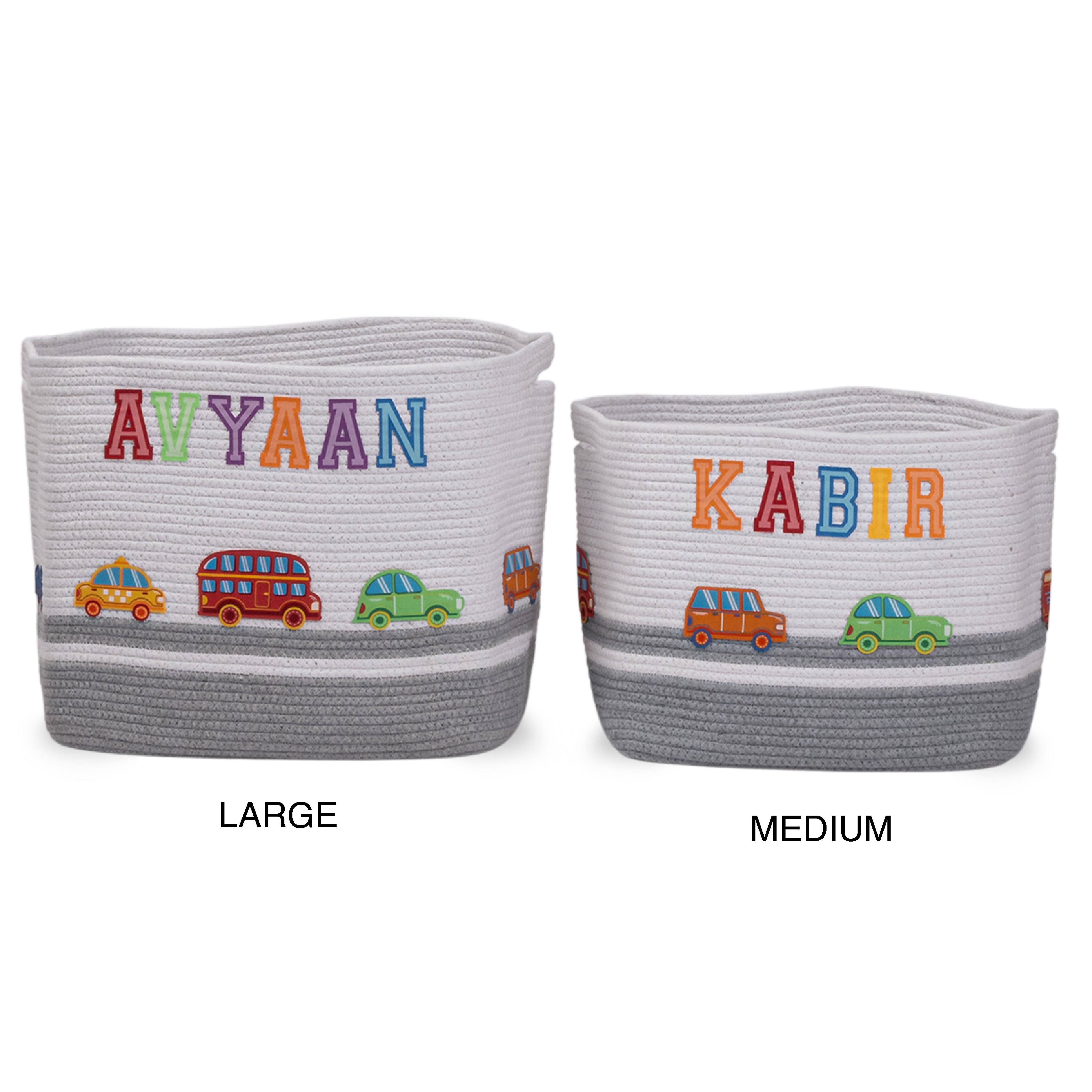 Cotton Rope Transport Trail Rectangular Toy Storage Basket