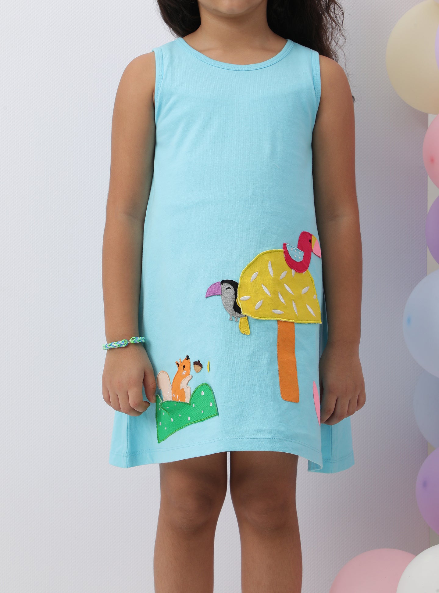 Aqua Abstract Design Dress