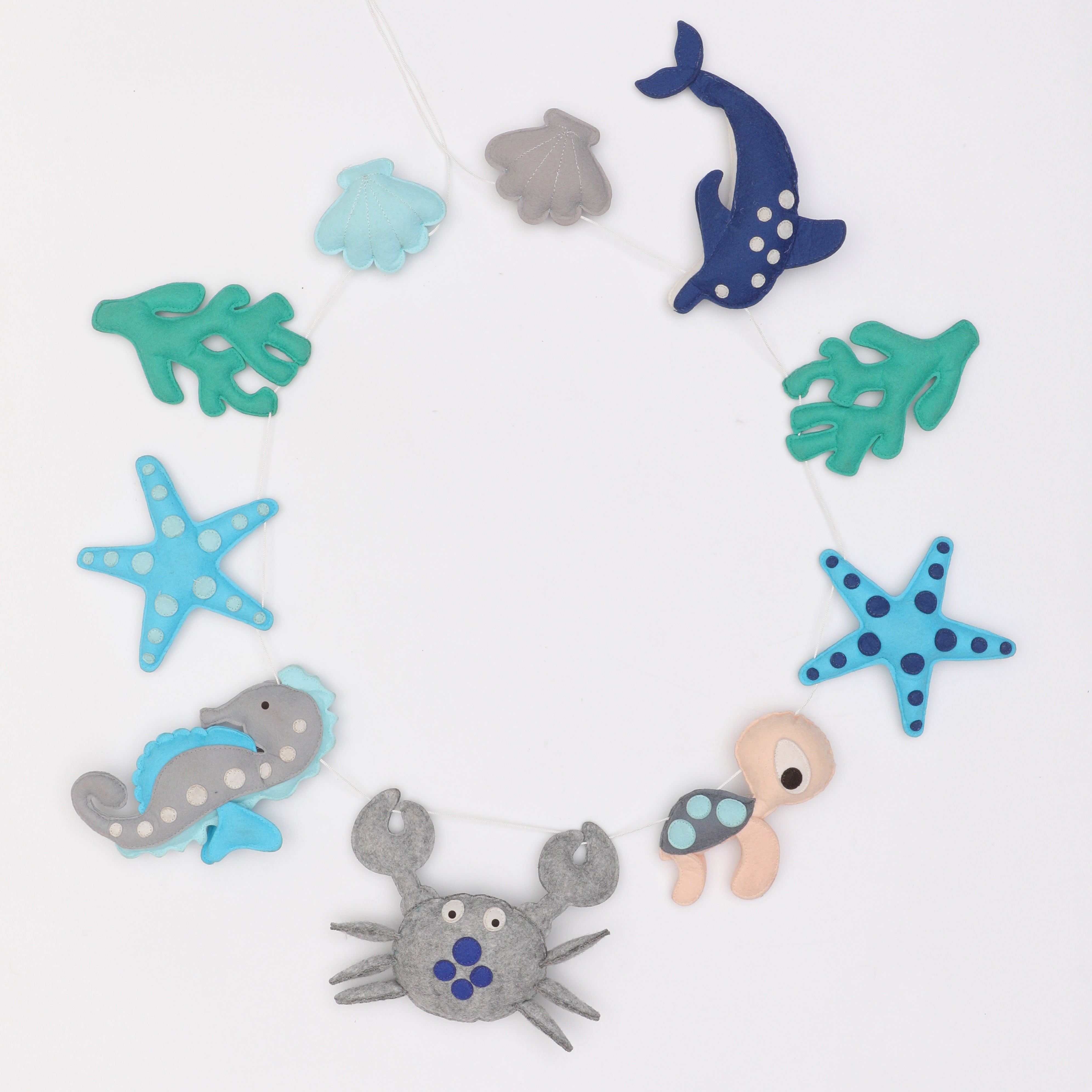 Blue Under Water Animal Felt Garland