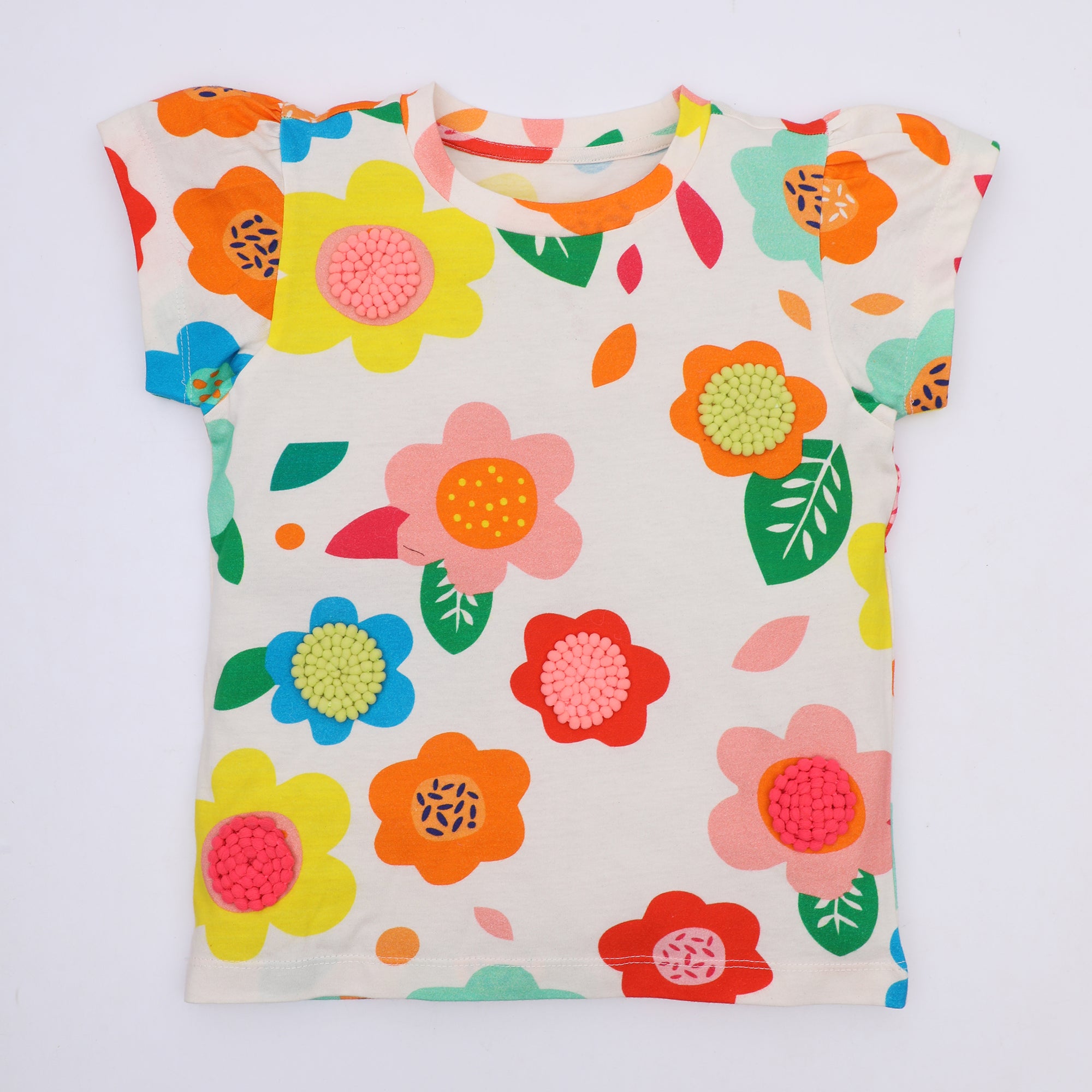 Floral Pom Pom Top