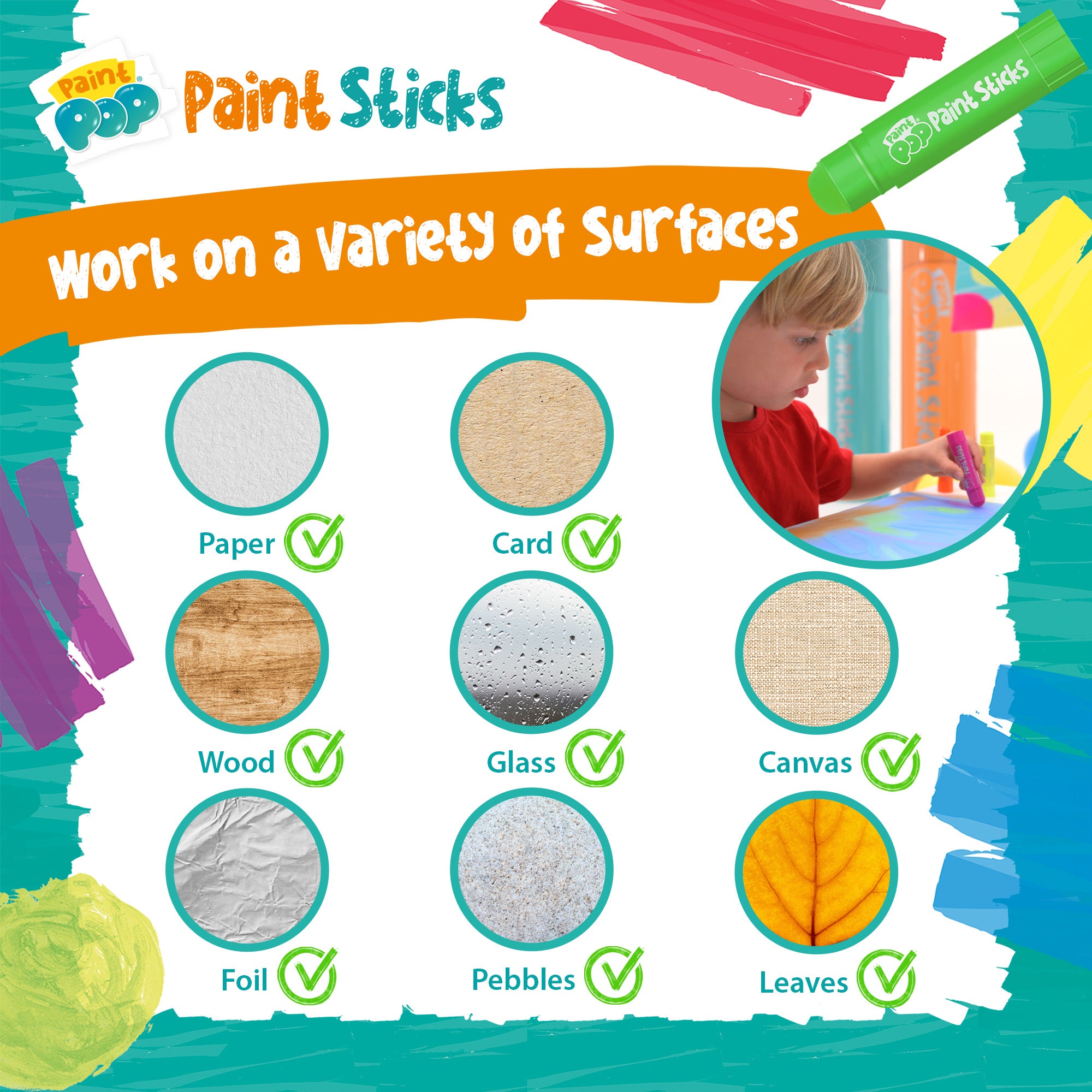 Paint Pop Jumbo 30 Pack Quick Dry Paint Sticks