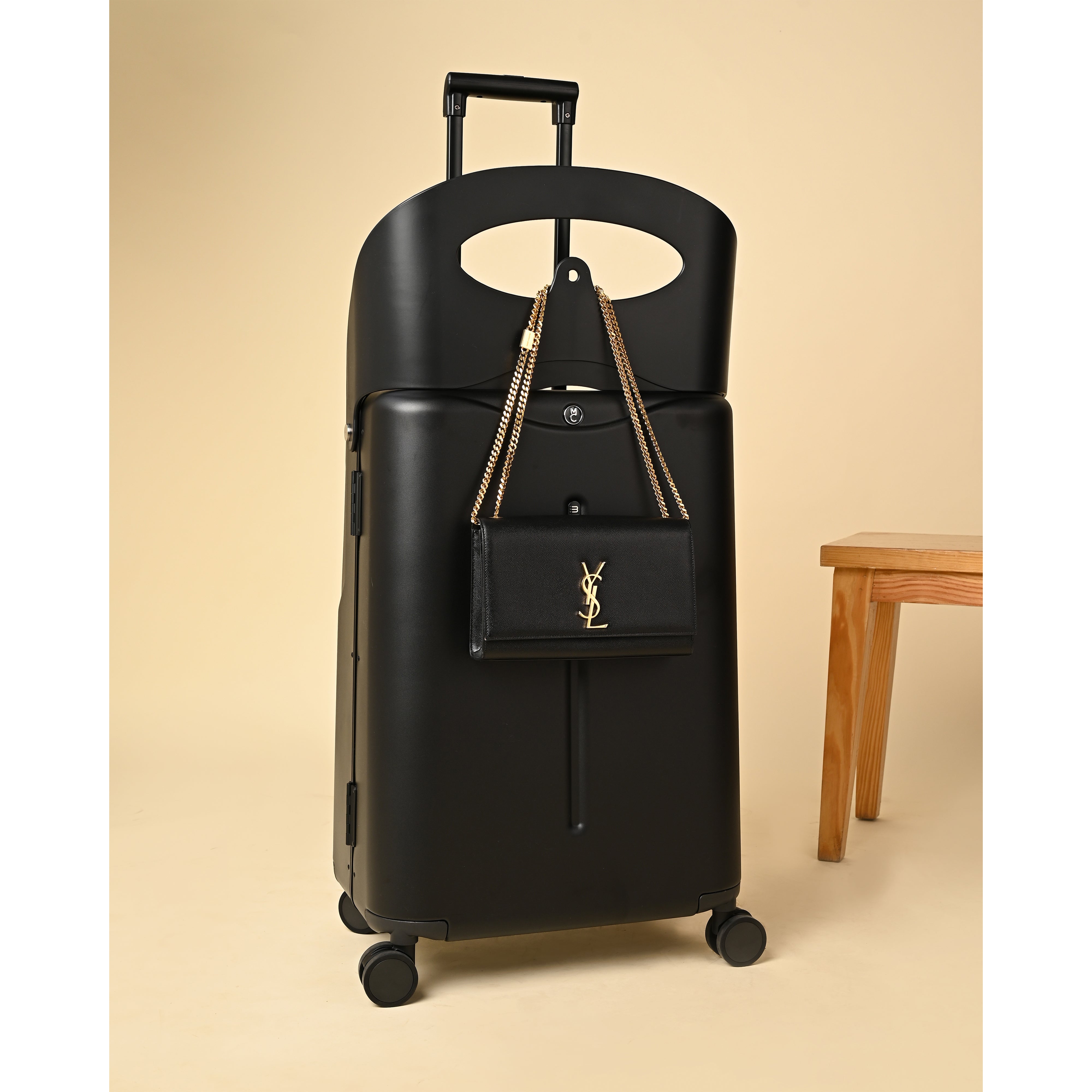 Miamily Midnight Black Ride On Trolley Check-In Luggage 24 inches