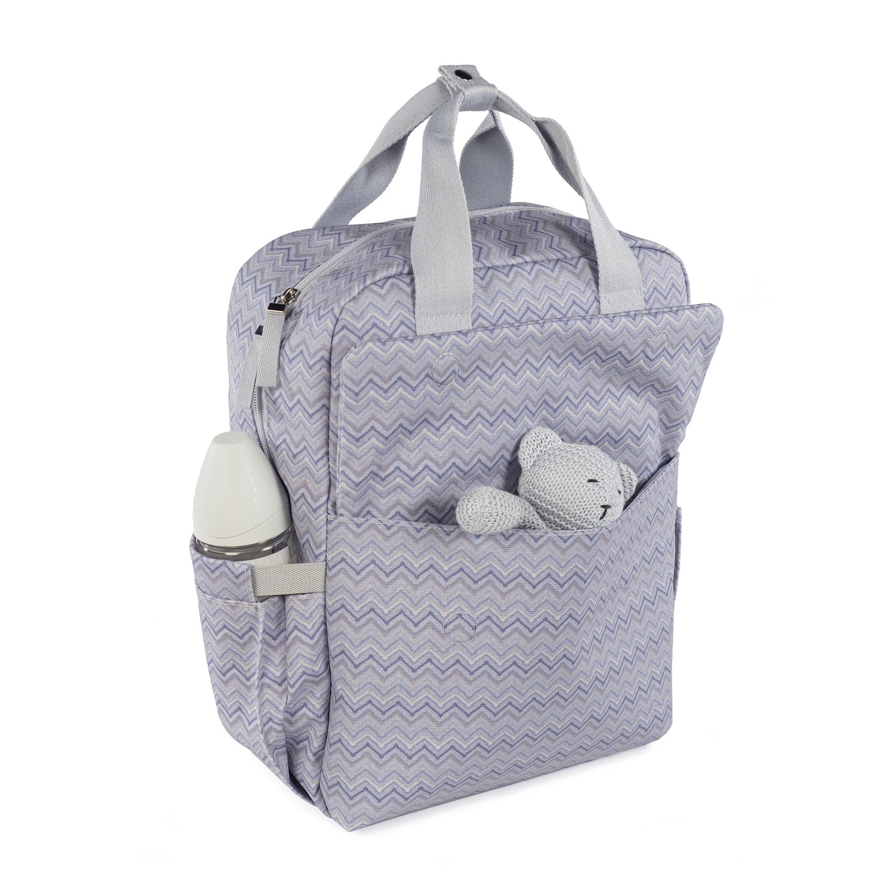 Walking Mum Zigzag Grey Backpack Diaper Changing Bag