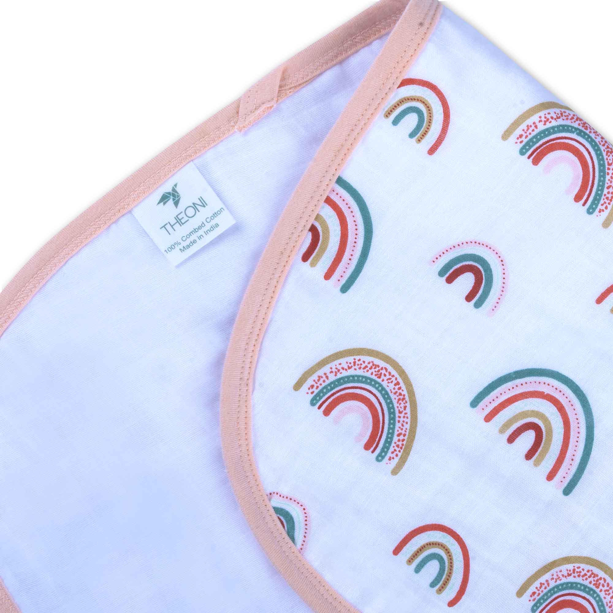Theoni Cotton Muslin 3Layer burpy bib-Hawaiian Rainbow
