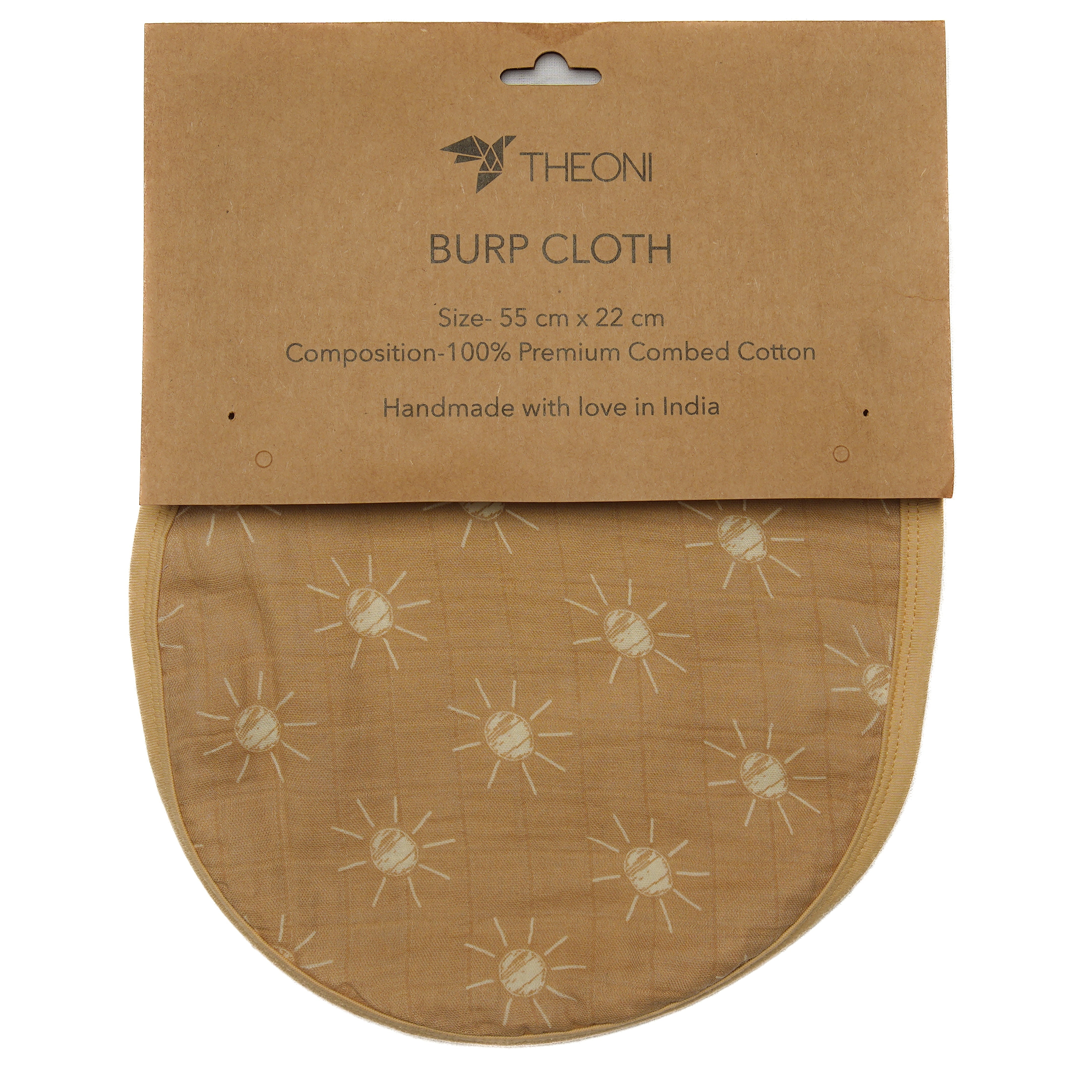 Theoni Cotton Muslin 3Layer burpy bib-Santorini Sun