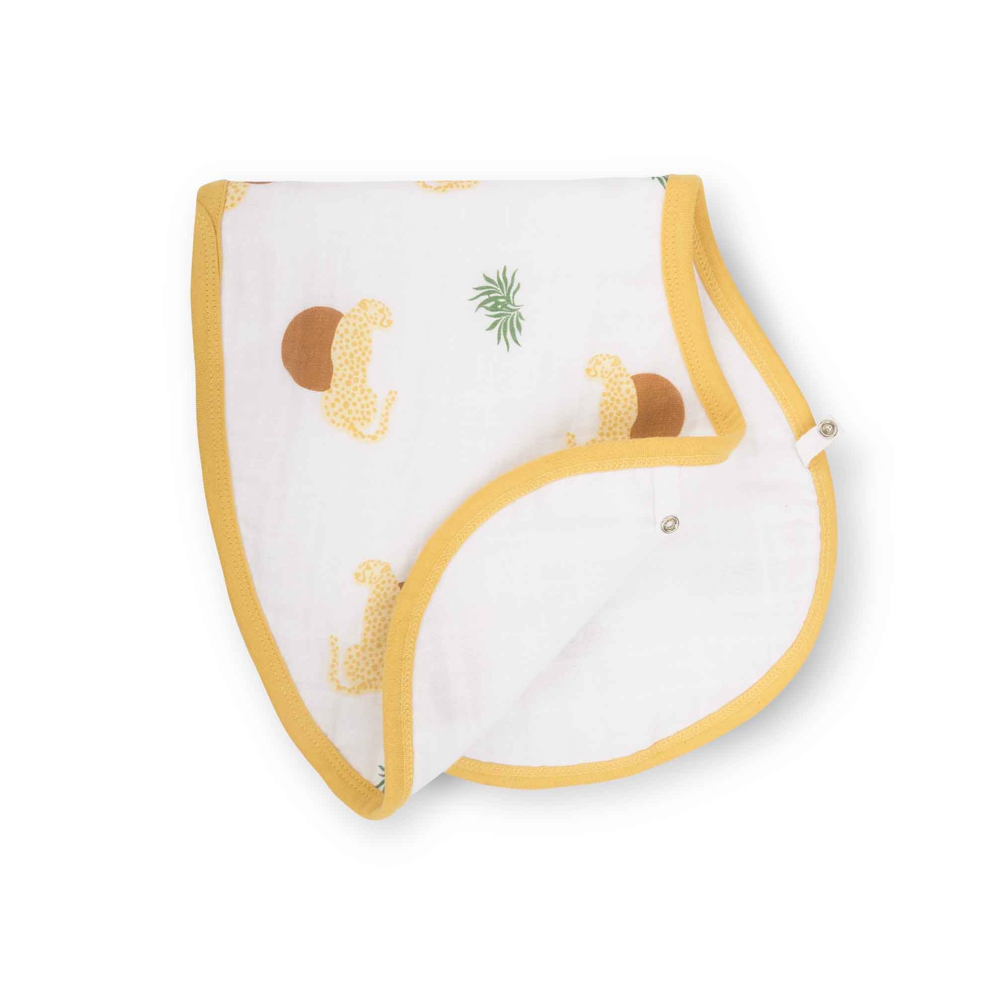 Theoni Cotton Muslin 3Layer burpy bib-Woody tiger