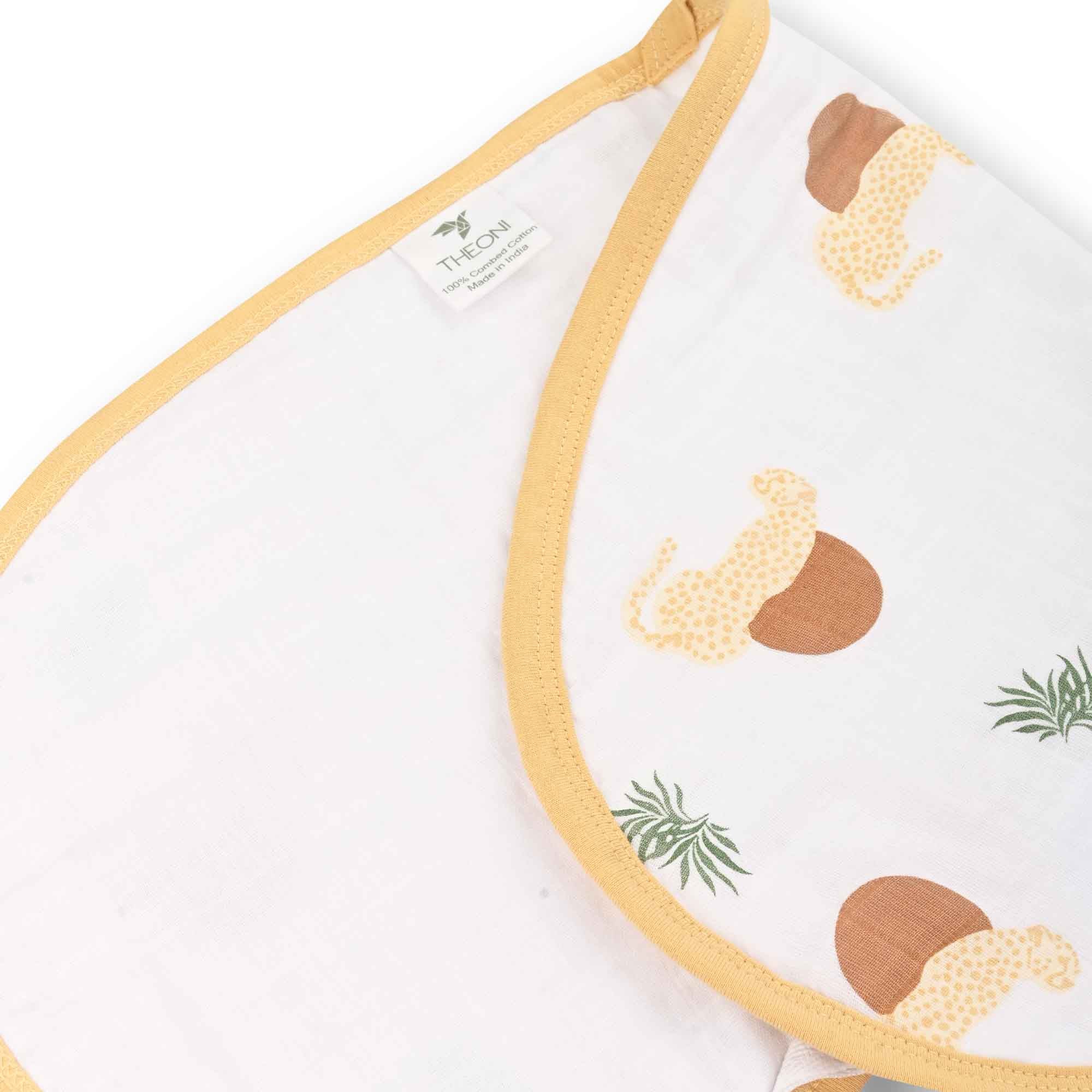 Theoni Cotton Muslin 3Layer burpy bib-Woody tiger