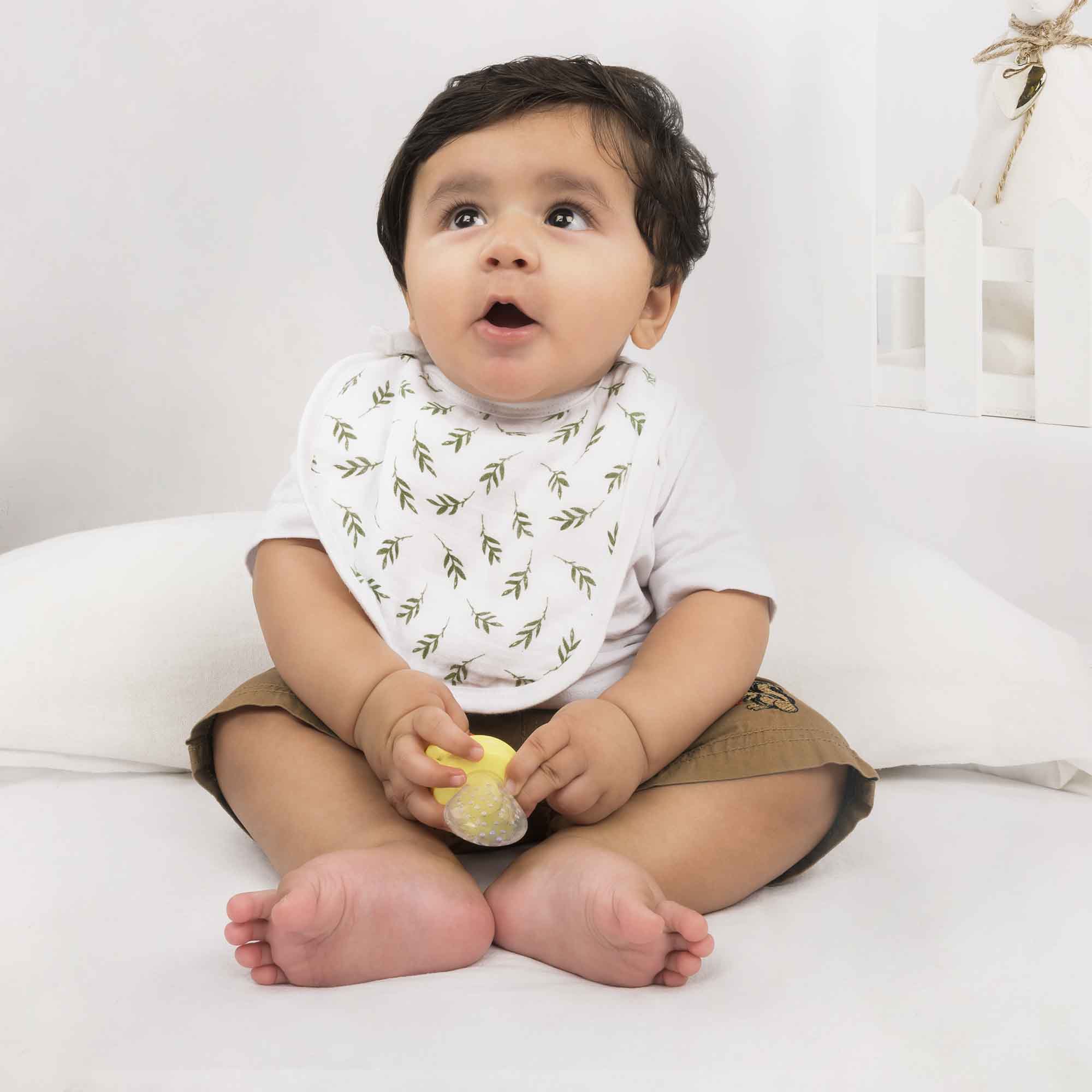 Theoni Cotton Muslin Snap Bib (Set Of 2)-Woody Tiger