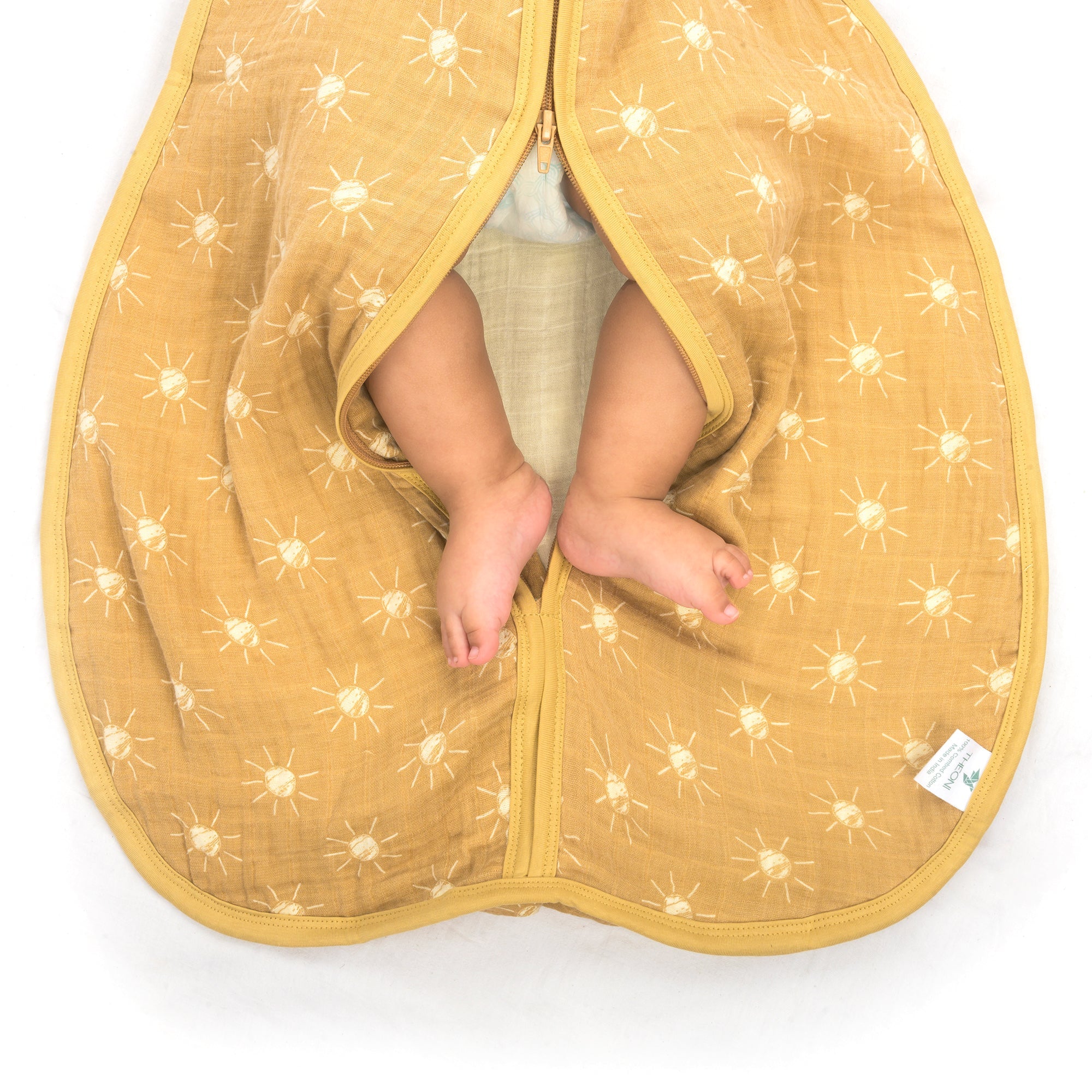 Theoni 100% Cotton Muslin Baby Sleeping Bag - Santorini Sun