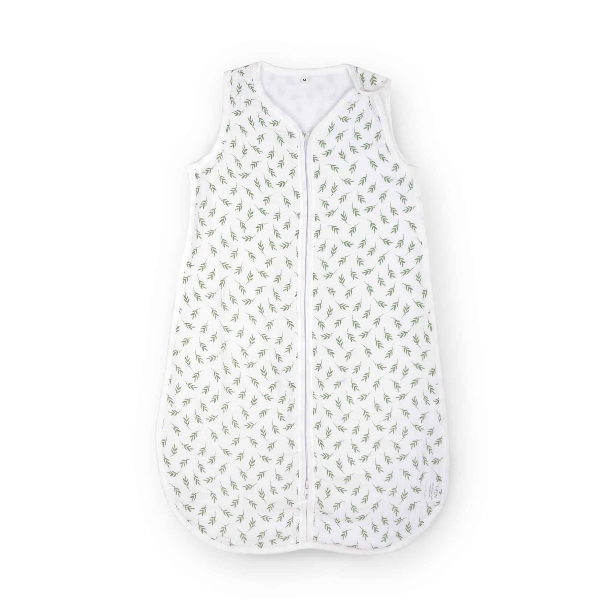 Theoni 100% Cotton Muslin Baby Sleeping Bag - Hedge Green Leaf