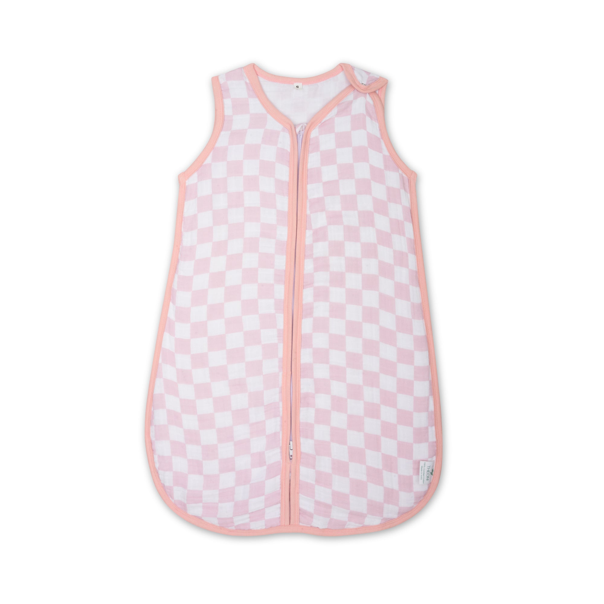 Theoni 100% Cotton Muslin Baby Sleeping Bag - Violet Chequer