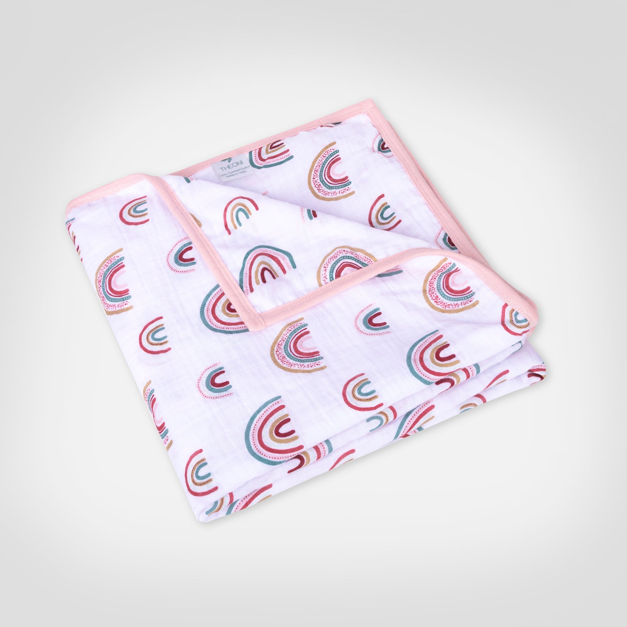 Theoni 100% Cotton Muslin Snuggle Blanket-Hawaiian Rainbow