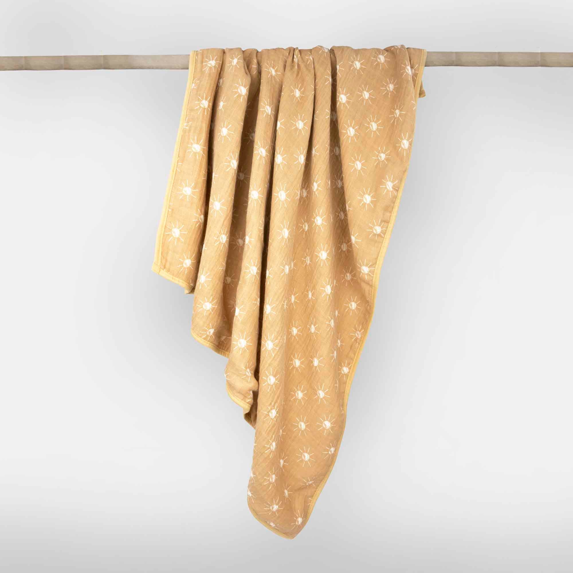 Theoni 100% Cotton Muslin Snuggle Blanket-Santorini Sun
