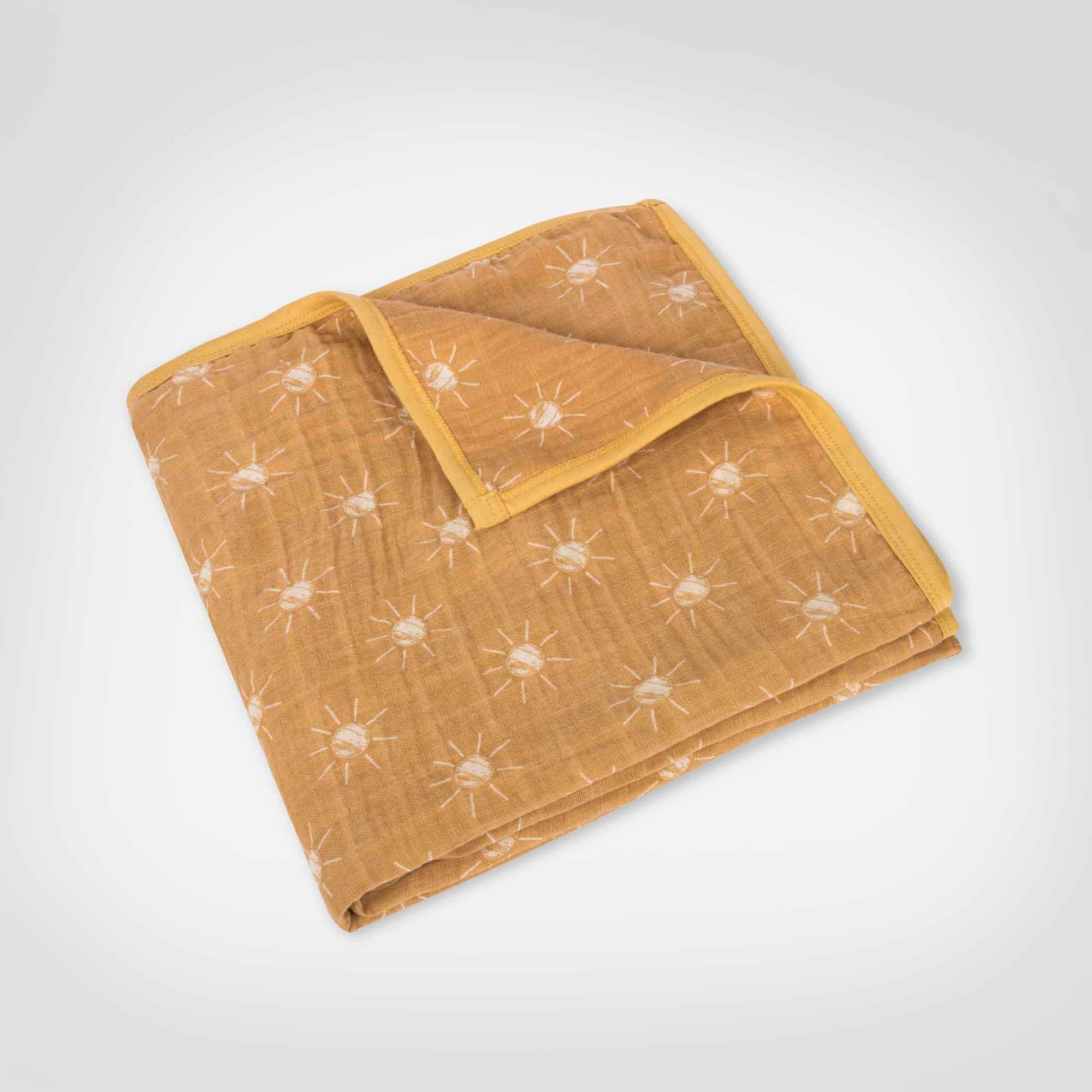 Theoni 100% Cotton Muslin Snuggle Blanket-Santorini Sun